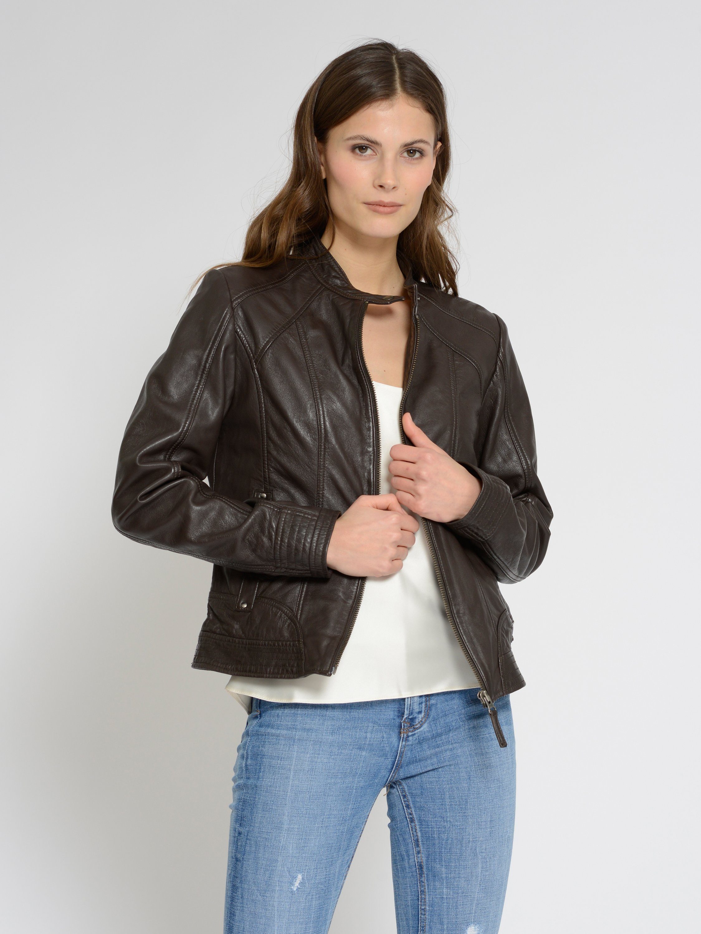 MUSTANG Lederjacke Blanca dark brown