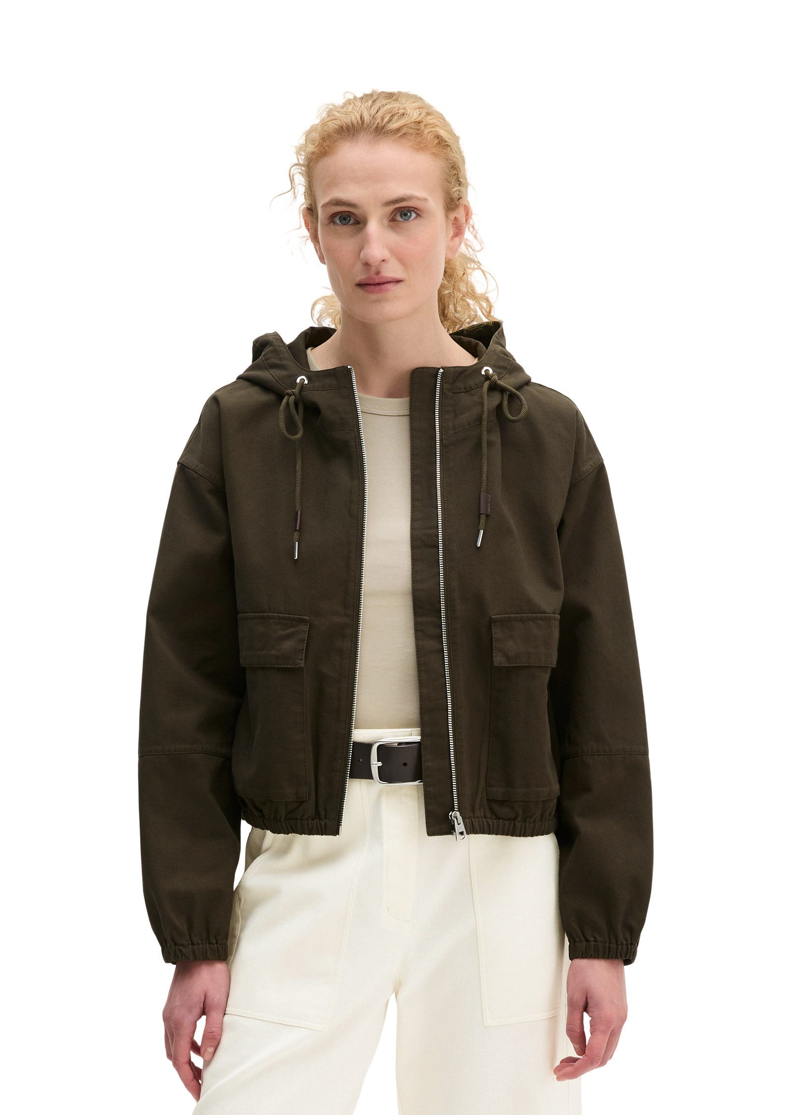 Marc O'Polo Outdoorjacke aus gepeachtem Baumwoll-Canvas
