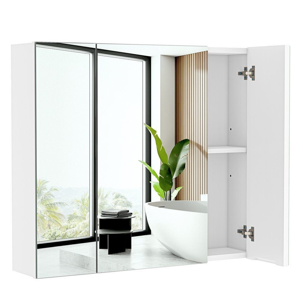 Yaheetech Spiegelschrank Hängeschrank Badezimmerschrank mit Spielgeltüren, günstig online kaufen