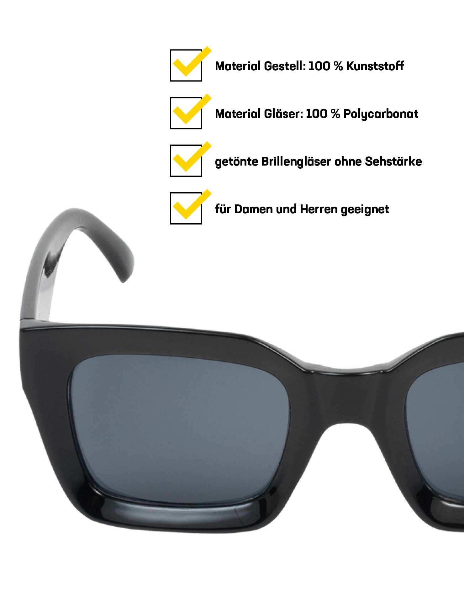 HIDETOSHI WAKASHIMA Sonnenbrille HIDETOSHI WAKASHIMA "Sendai" Unisex Sonnenbrille getönte Brillengläser ohne Sehstärke