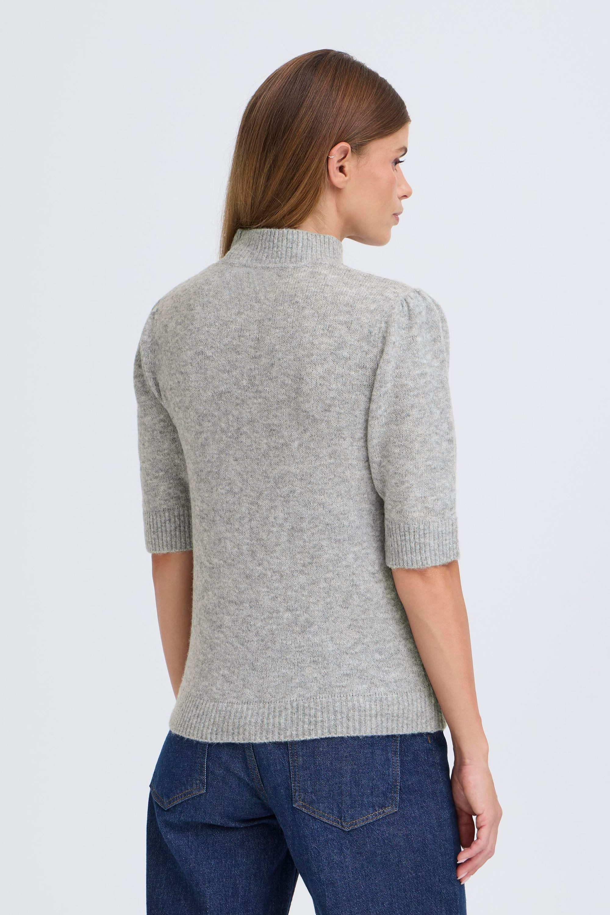 OXMO Strickpullover OXSif Modischer Kurzarm-Pullover