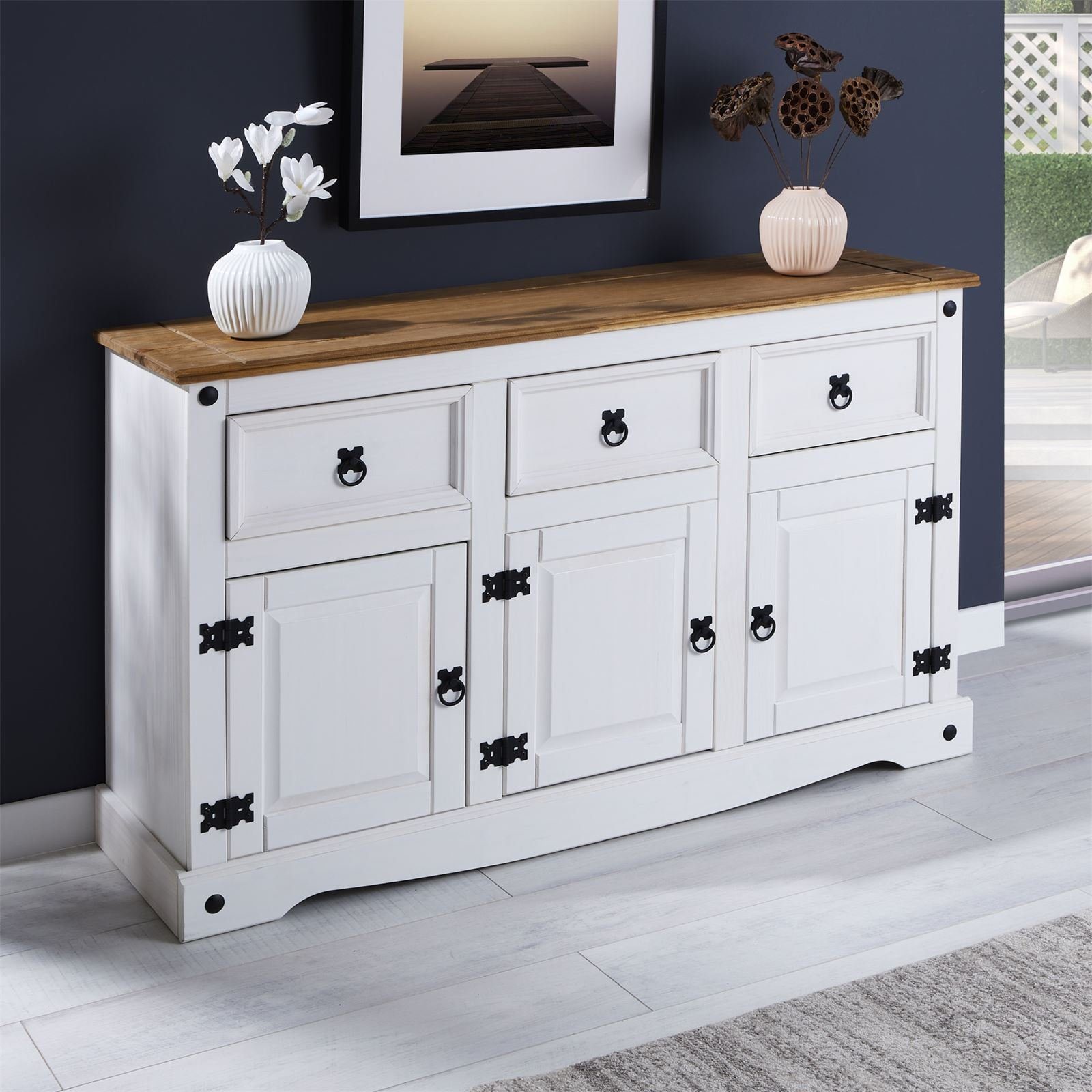 CARO-Möbel Sideboard CAMPO, Sideboard Kommode Highboard Möbel Kiefer massiv günstig online kaufen