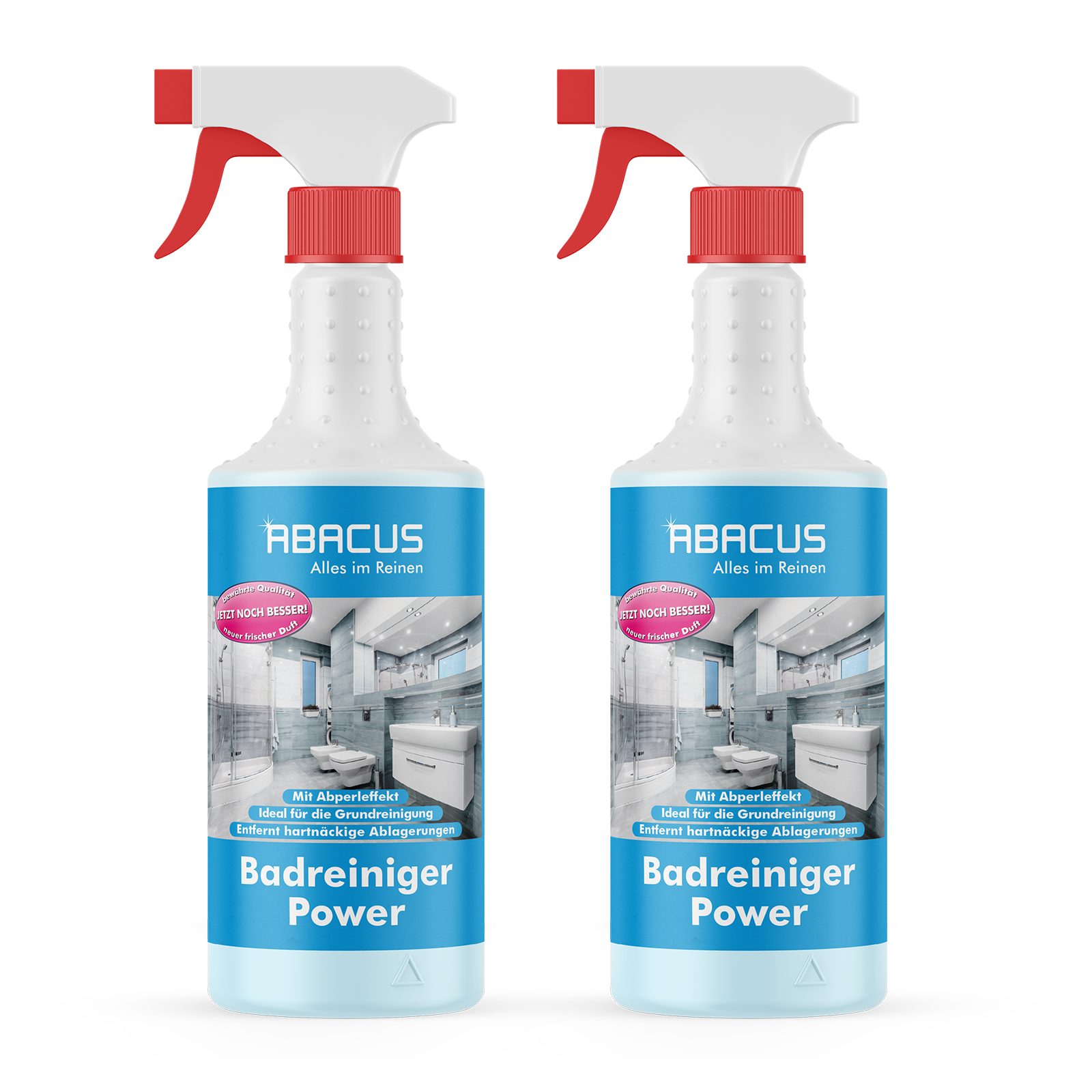 ABACUS Badreiniger Power Konzentrat Sanitärreiniger Bad Reinigungsmittel Badreiniger (Effektiv gegen Kalkflecken, [- Extrem Kraftvoll mit Abperleffekt)