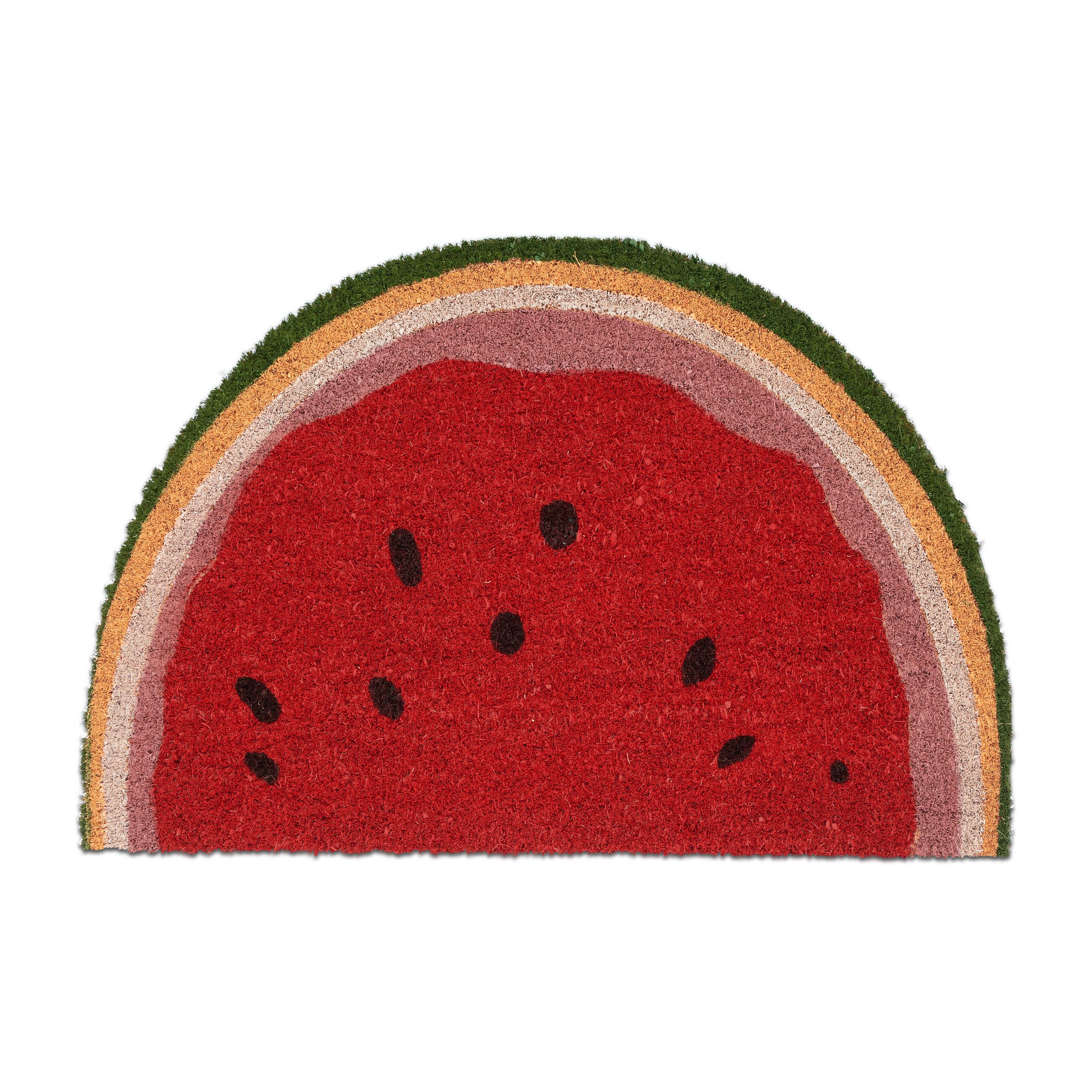 relaxdays Fußmatte Halbrunde Fußmatte Wassermelone, halbrund, günstig online kaufen