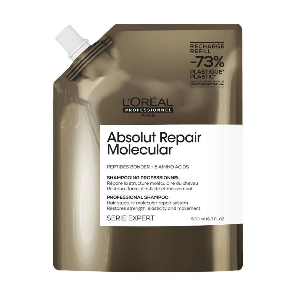 L'Oreal Deutschland Haarshampoo L'Oréal Professionnel Absolut Repair Molecular Shampoo Refill 500 ml f, 1-tlg., Reduziert Haarbruch sichtbar bereits nach wenigen Anwendungen