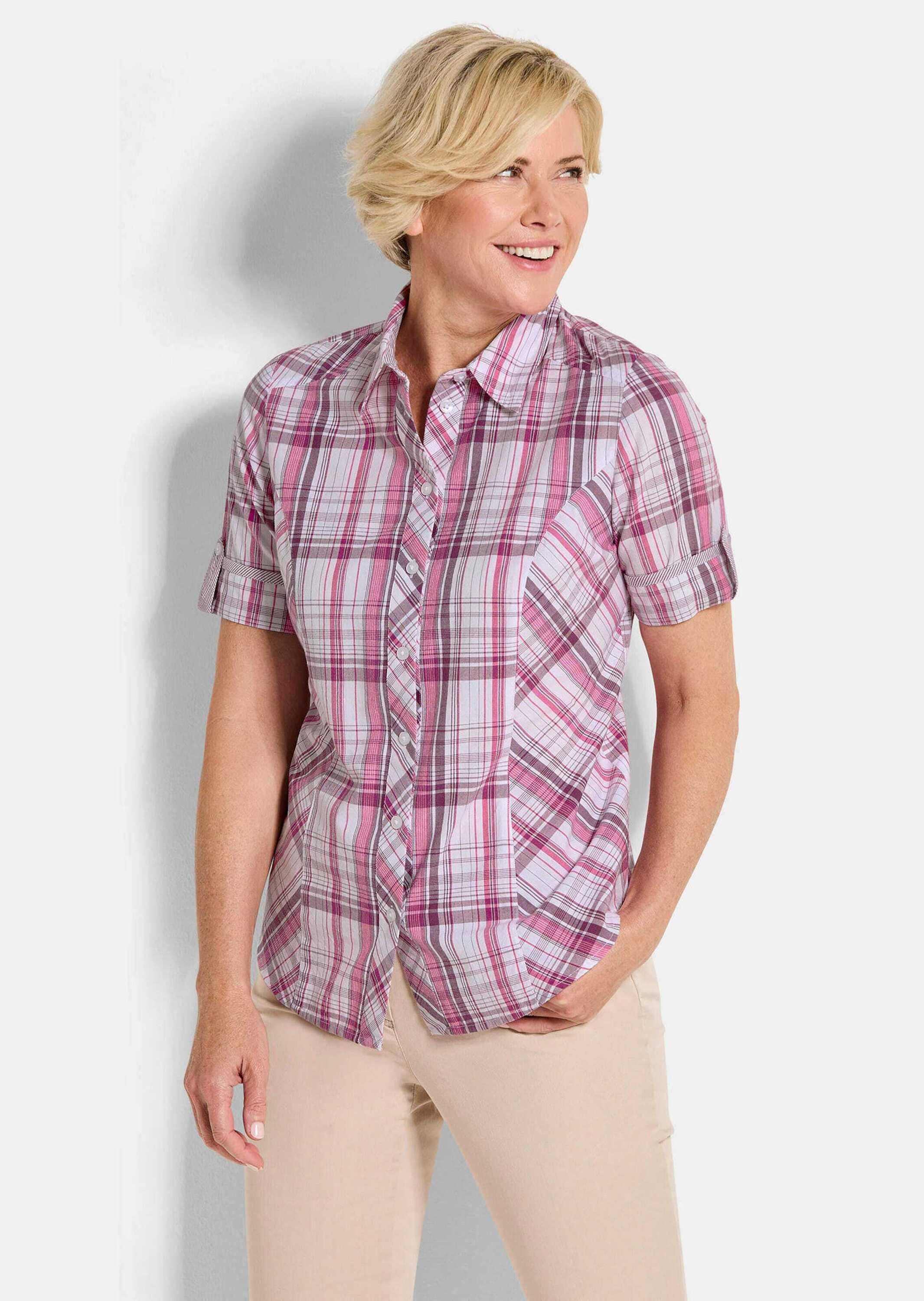 Hemdbluse Blusenshirt mit Karomuster