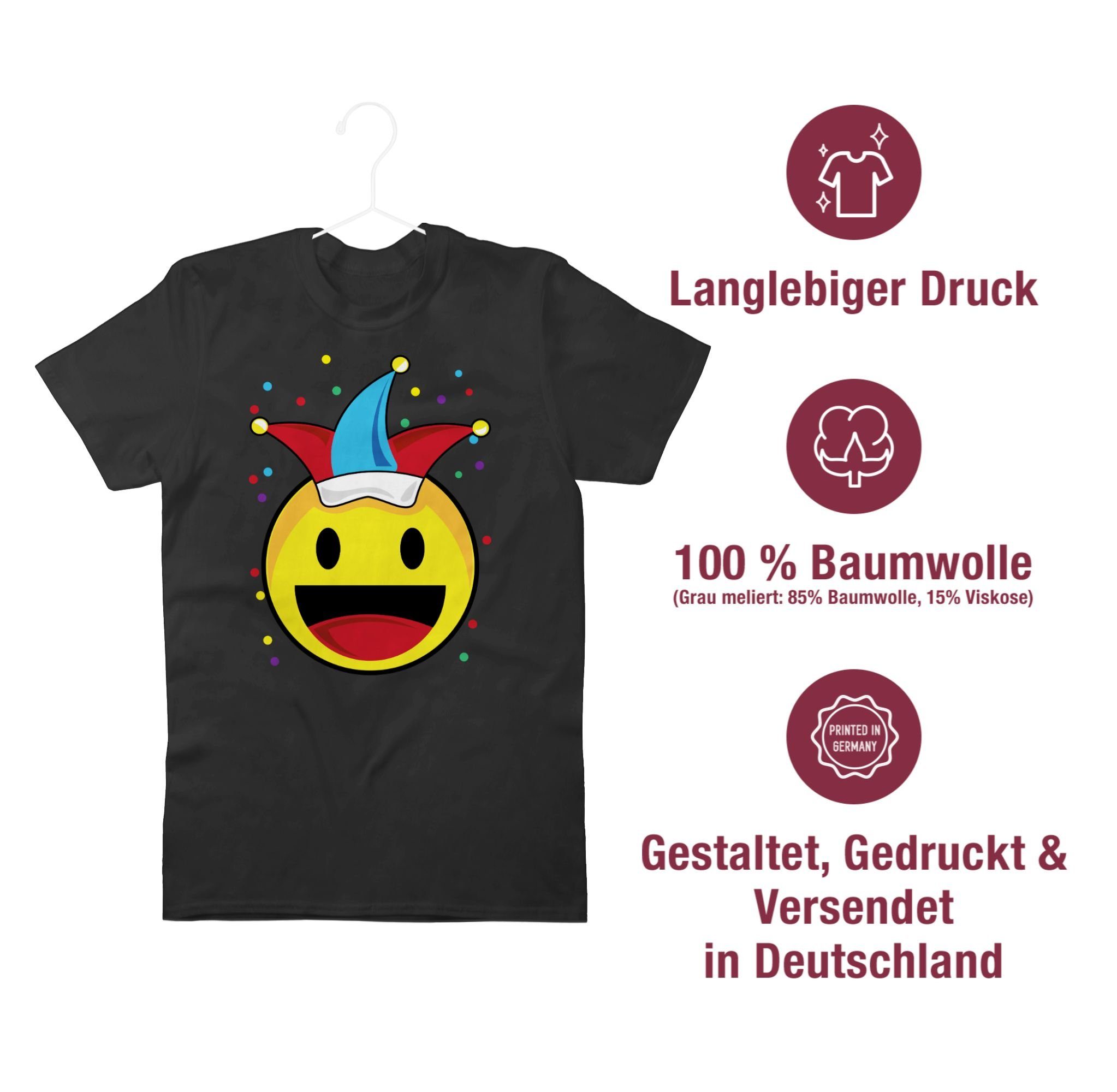 Shirtracer Emoticon Karneval Karneval Konfetti Fasching & T-Shirt 01 Schwarz