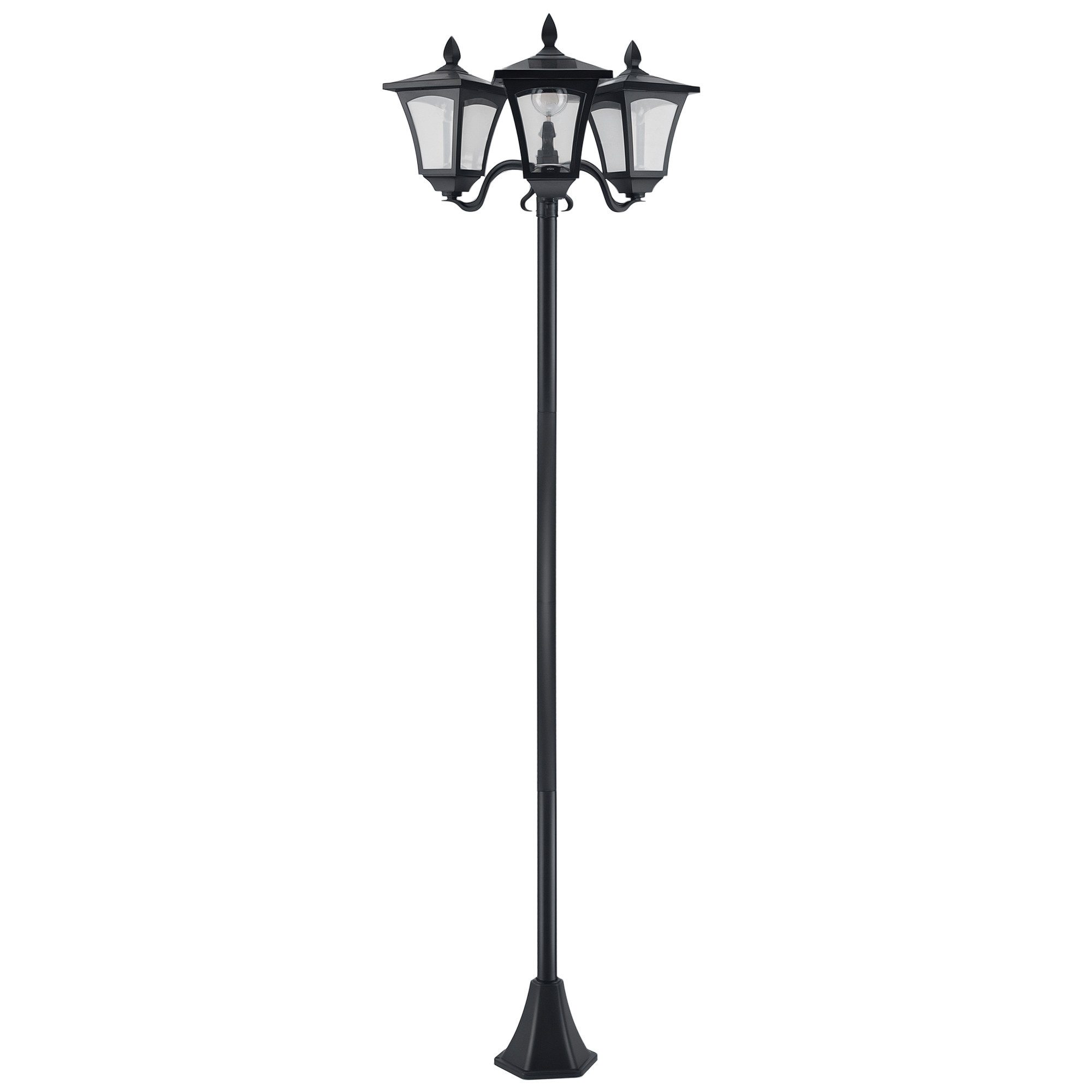 Outsunny Außen-Stehlampe Wegleuchte mit LED 120 Lumen, automatischer Lichtsensor, LED, Kaltweiß, Schwarz 51,5 x 47 x 182,5 cm