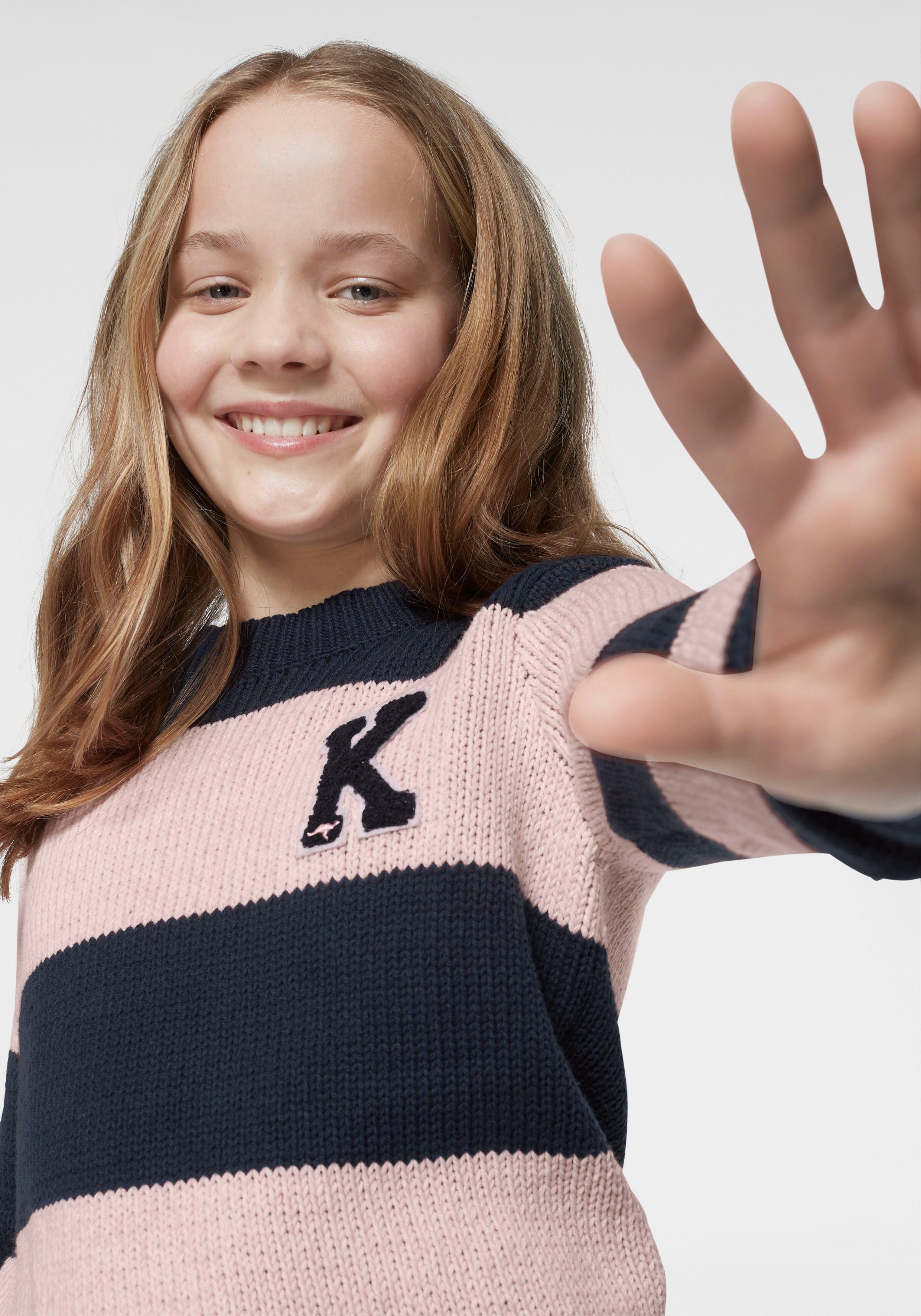 KangaROOS Strickpullover in modischer Streifenoptik