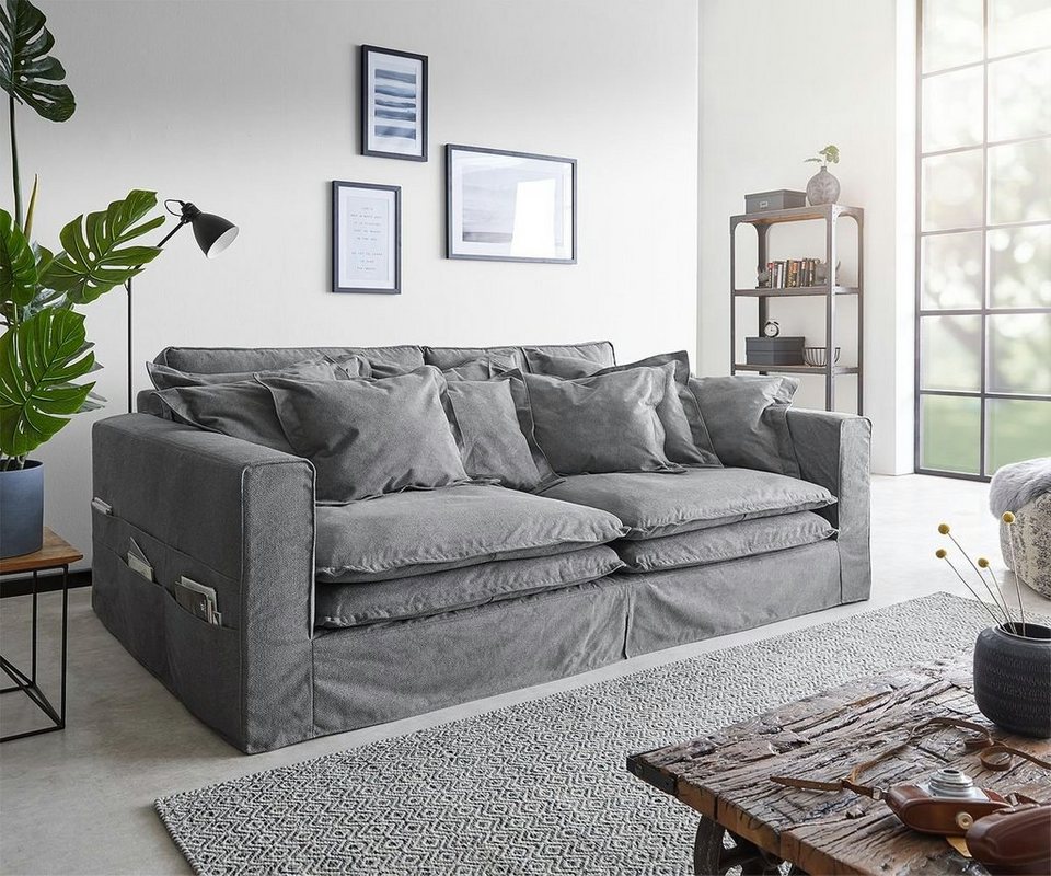 Verkauf Versandhandel DELIFE Big-Sofa cm Kissen 240x145 Hussensofa Noelia, mit Taupe