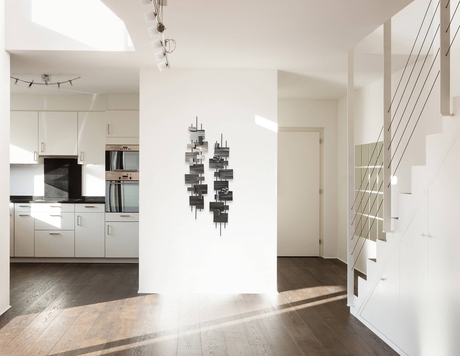 KUNSTLOFT Wanddekoobjekt Living Geometry 26x107x5 cm, handgefertigte Wanddeko Metall