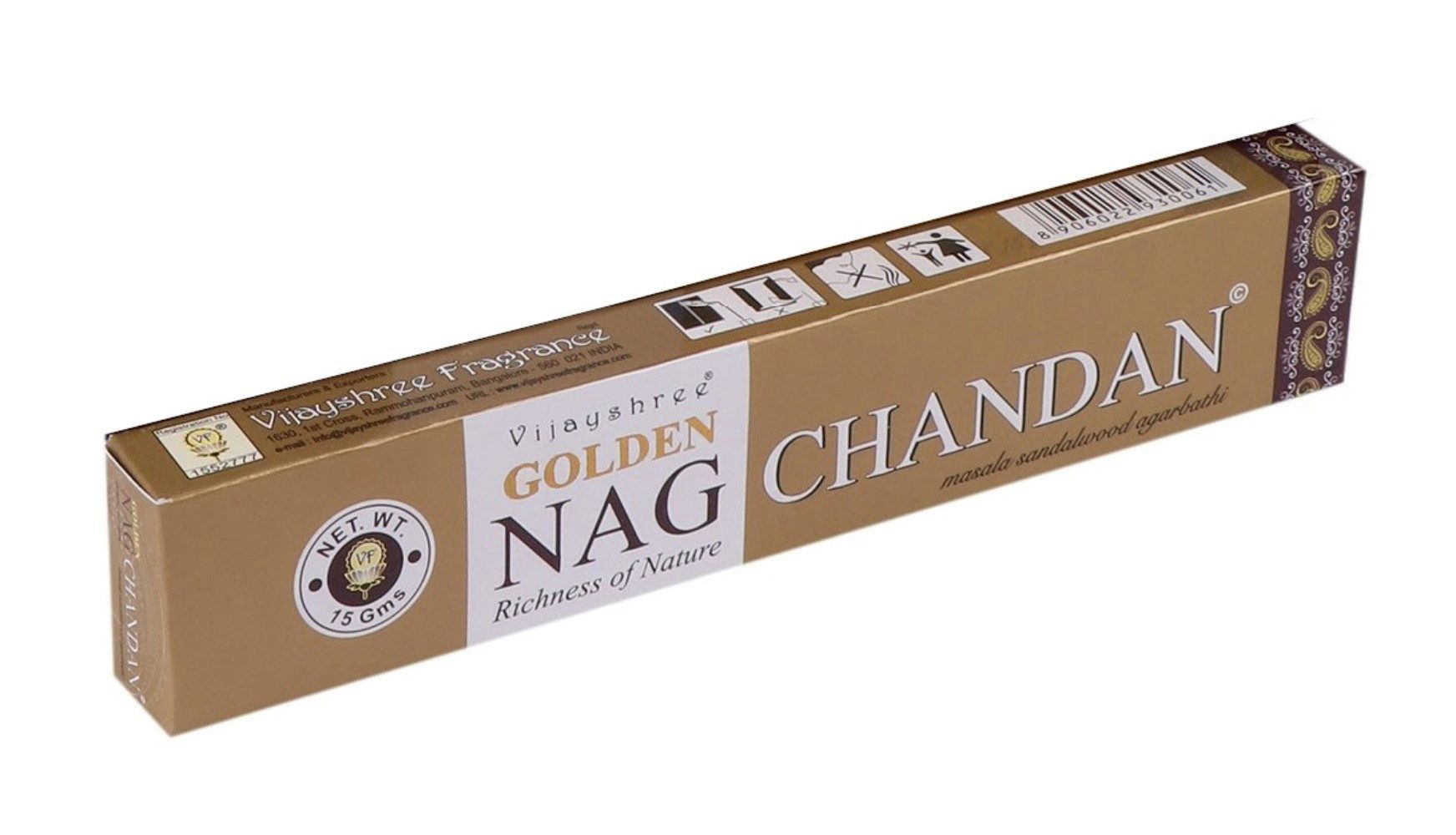 Vijayshree Räucherstäbchen Vijayshree Incense "Golden Nag Chandan" 15gr.