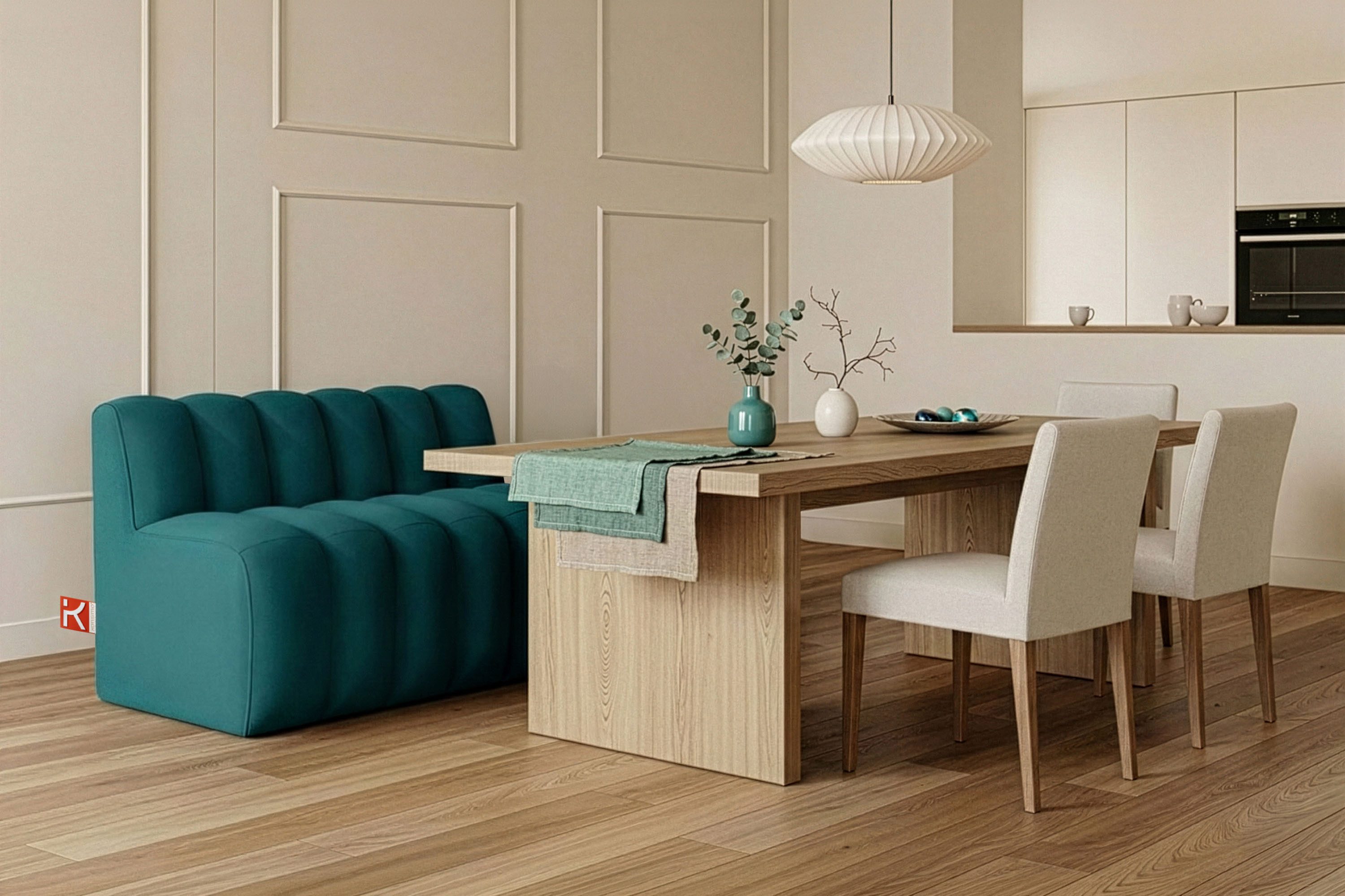 KONSIMO® Sofa CORDA Einzelsofa, Küchensofa, Polsterbank, Küchenbank, Breite: 120 cm, hergestellt in der EU, moderne Eleganz, ideal für Restaurantbereiche