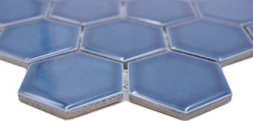 Mosani Mosaikfliesen Keramikmosaik Mosaikfliesen blaugrün glänzend / 10 Mosaikmatten