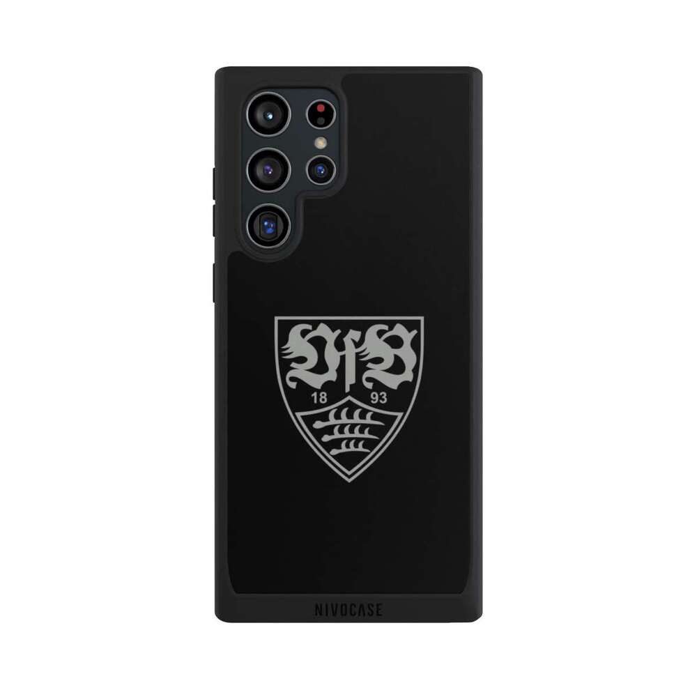 NIVOCASE Handyhülle Offizielles Lizenzprodukt VfB Stuttgart Logo VfB Stuttgart schwarz, Samsung Galaxy S22 Ultra Handyhülle Hülle NIVOpure Case Schwarz