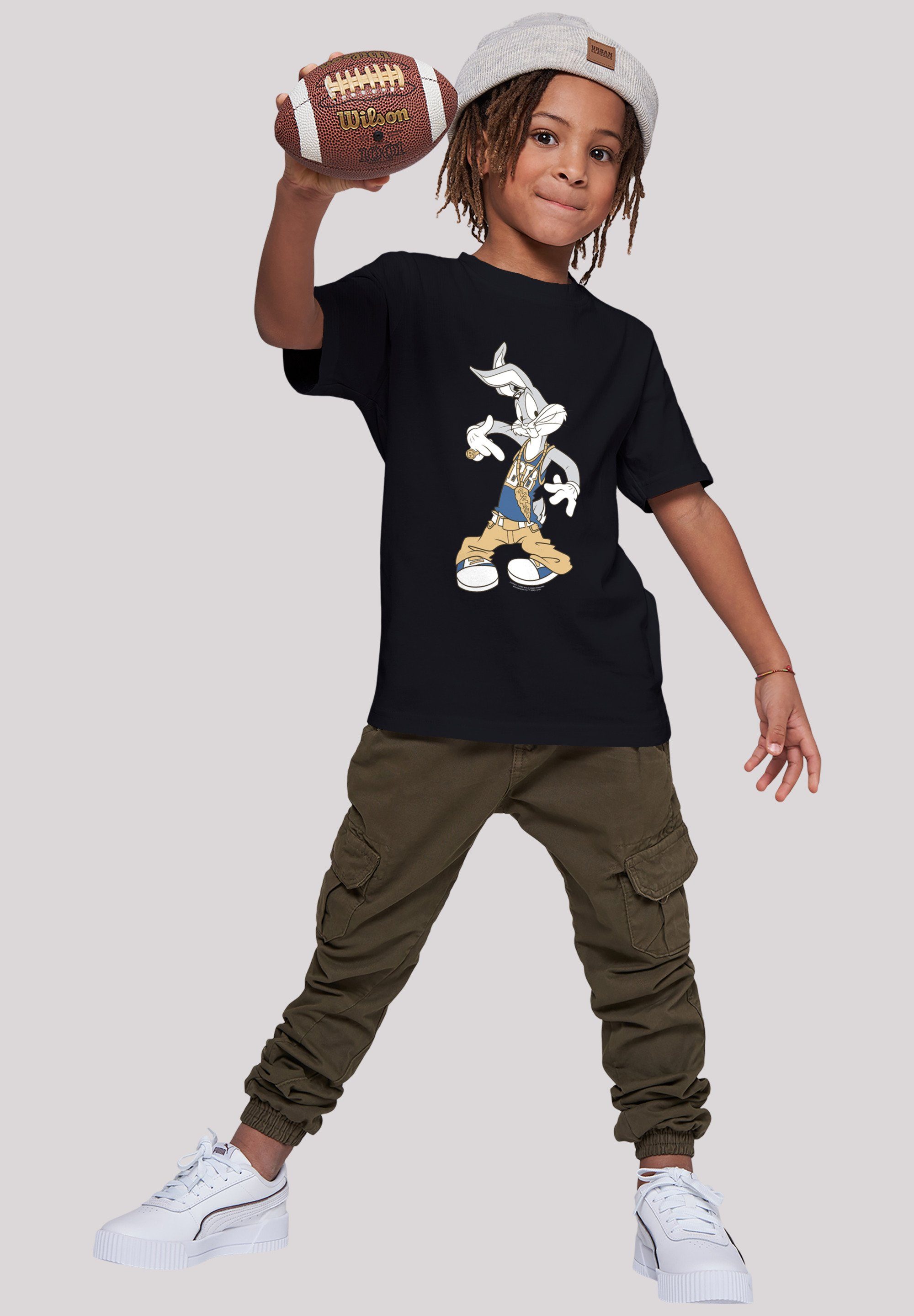 Bugs Bunny (1-tlg) Rapper Basic Kurzarmshirt F4NT4STIC Kids Looney Tunes Tee Kinder with -BLK