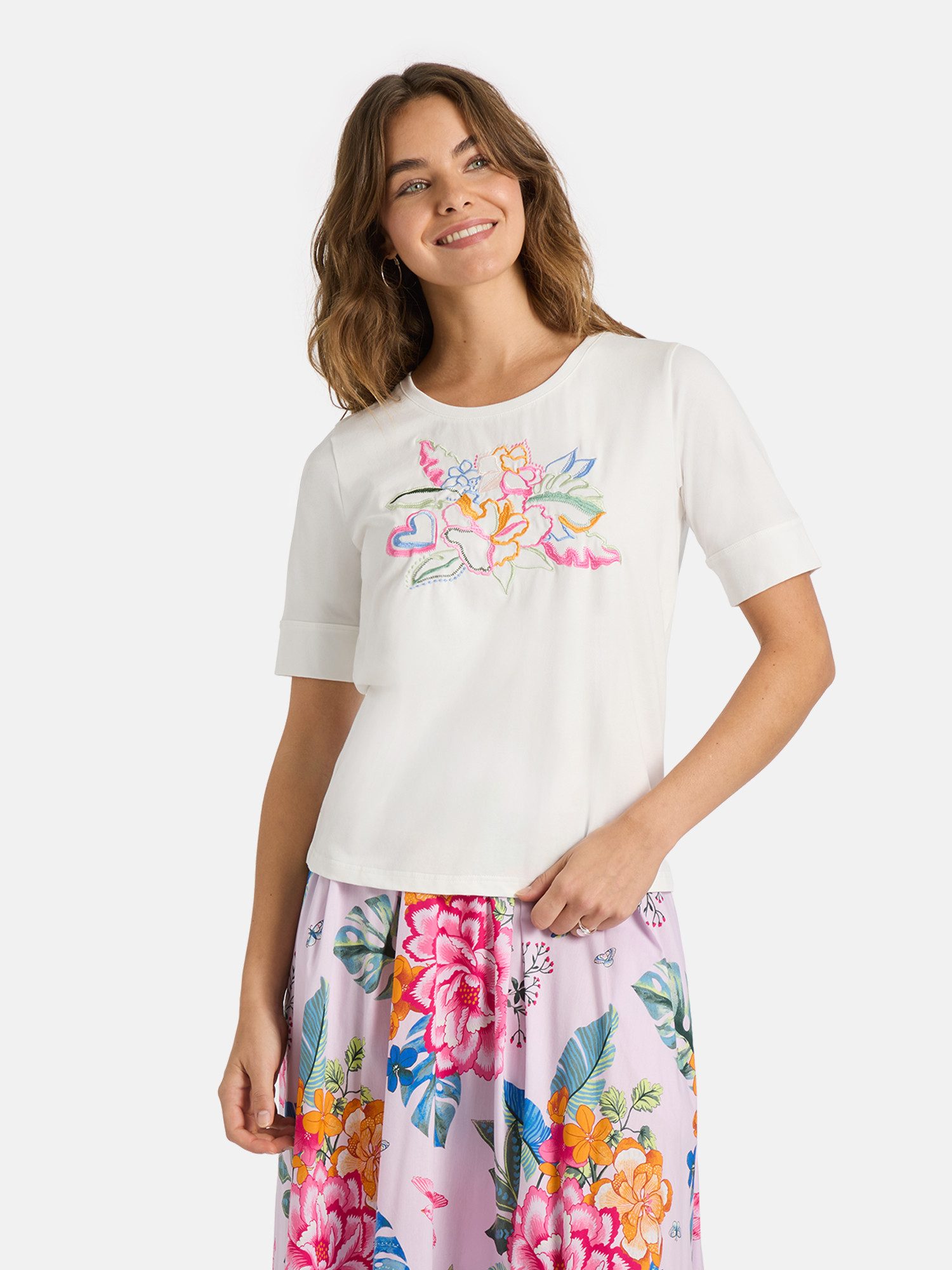 Lieblingsstück T-Shirt DianeL mit Stickerei, Rundhalsform