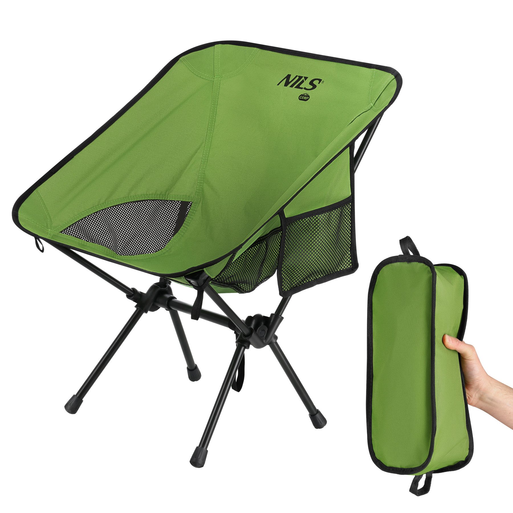 Campingstuhl Ultraleichter Outdoorstuhl Faltstuhl Steckstuhl grün