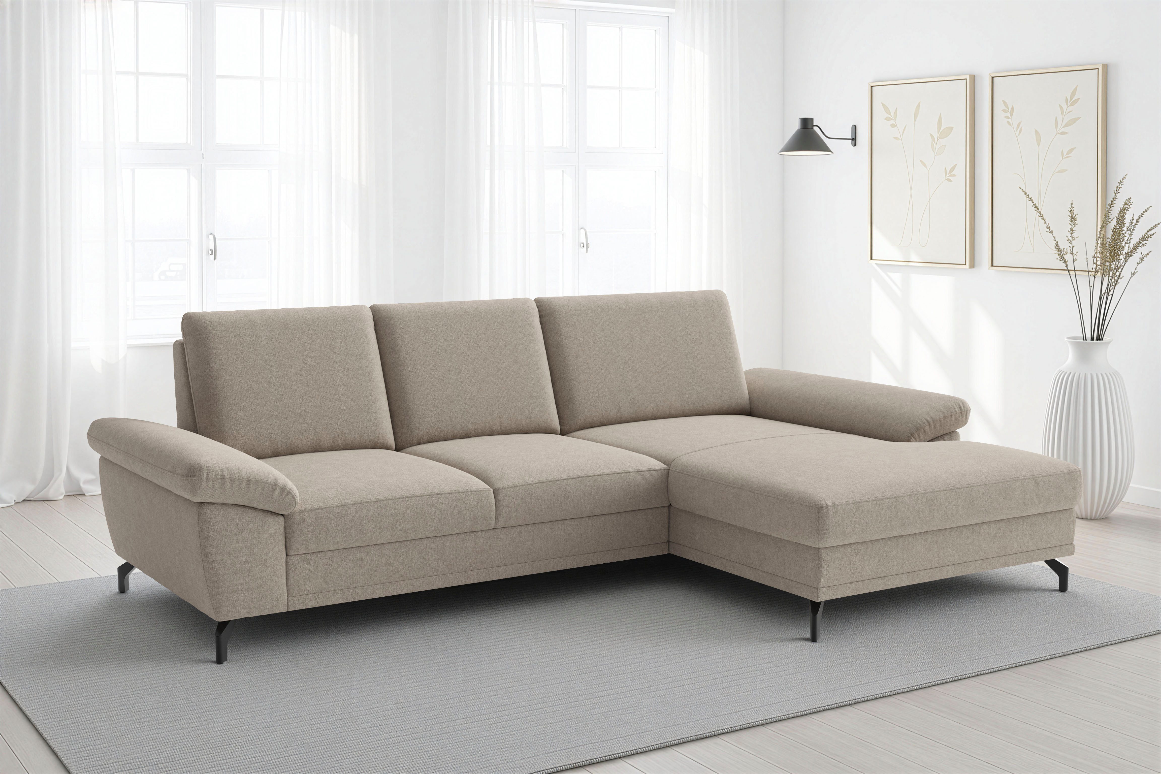 sit&more Ecksofa Chelsea L-Form, B: 264 cm, mit Armteil-& Sitztiefenverstellung, optional Bettfunktion und Bettkasten