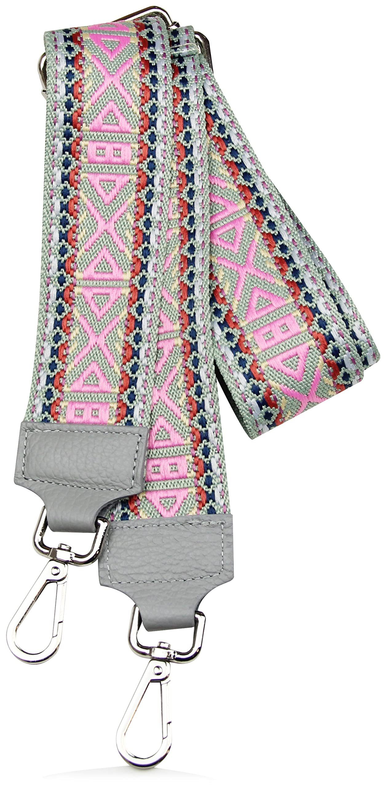 Frentree Schulterriemen MADE IN ITALY, verstellbarer Bohemian Bohemian Taschen, Muster: 5cm Pink für Schultergurt Gurt, breiter