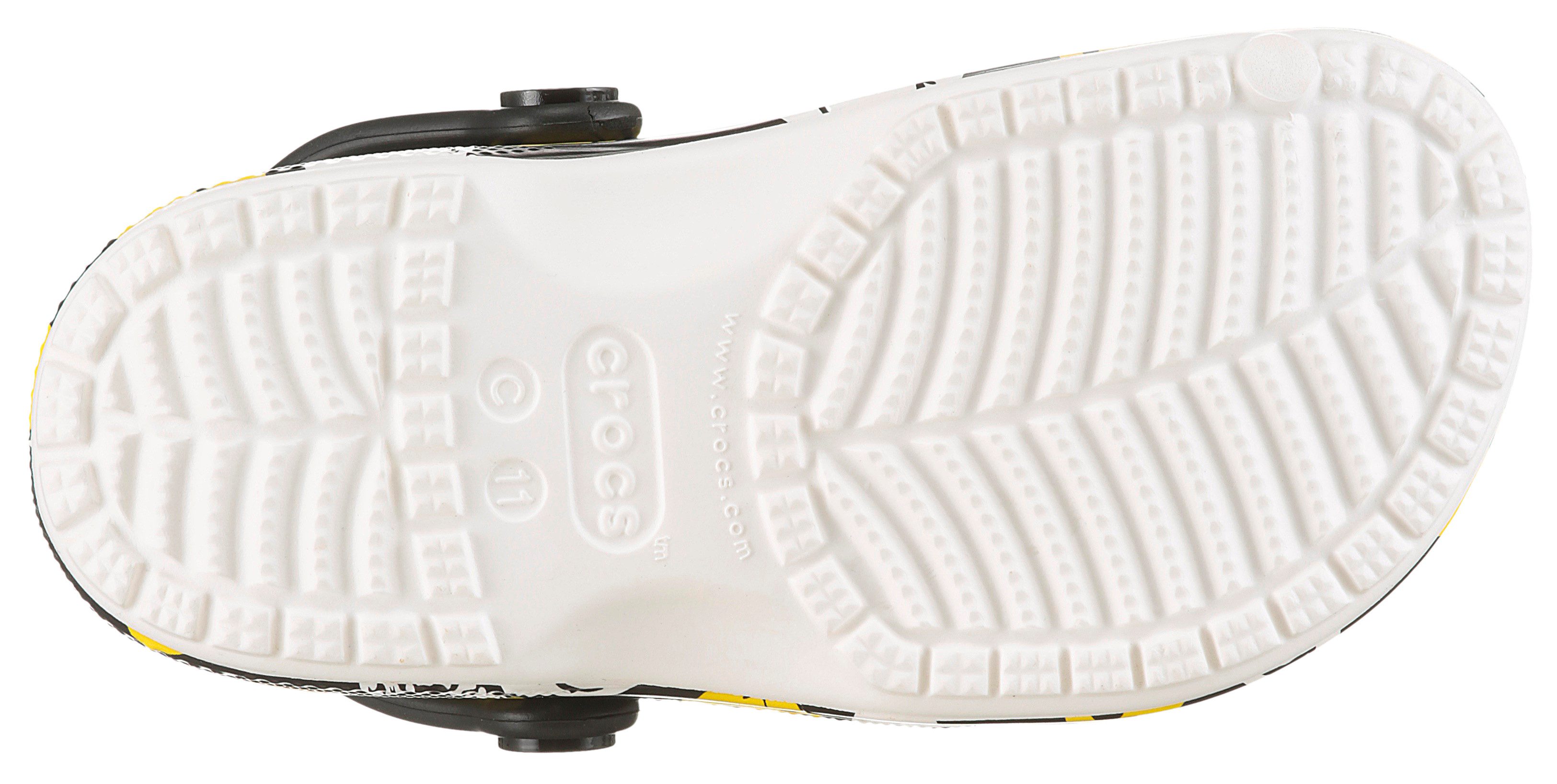 Crocs Smiley Classic Clog Clog Hausschuh, Homeslipper mit allover Muster