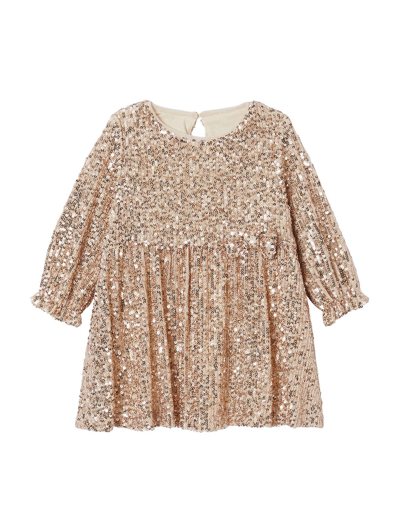 vertbaudet Minikleid Festliches Baby Kleid mit Pailletten