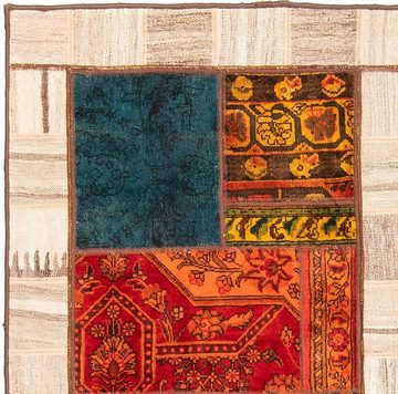 Teppich Patchwork - 221 x 161 cm - mehrfarbig, morgenland, rechteckig, Höhe: 7 mm, Wohnzimmer, Handgeknüpft, Einzelstück mit Zertifikat