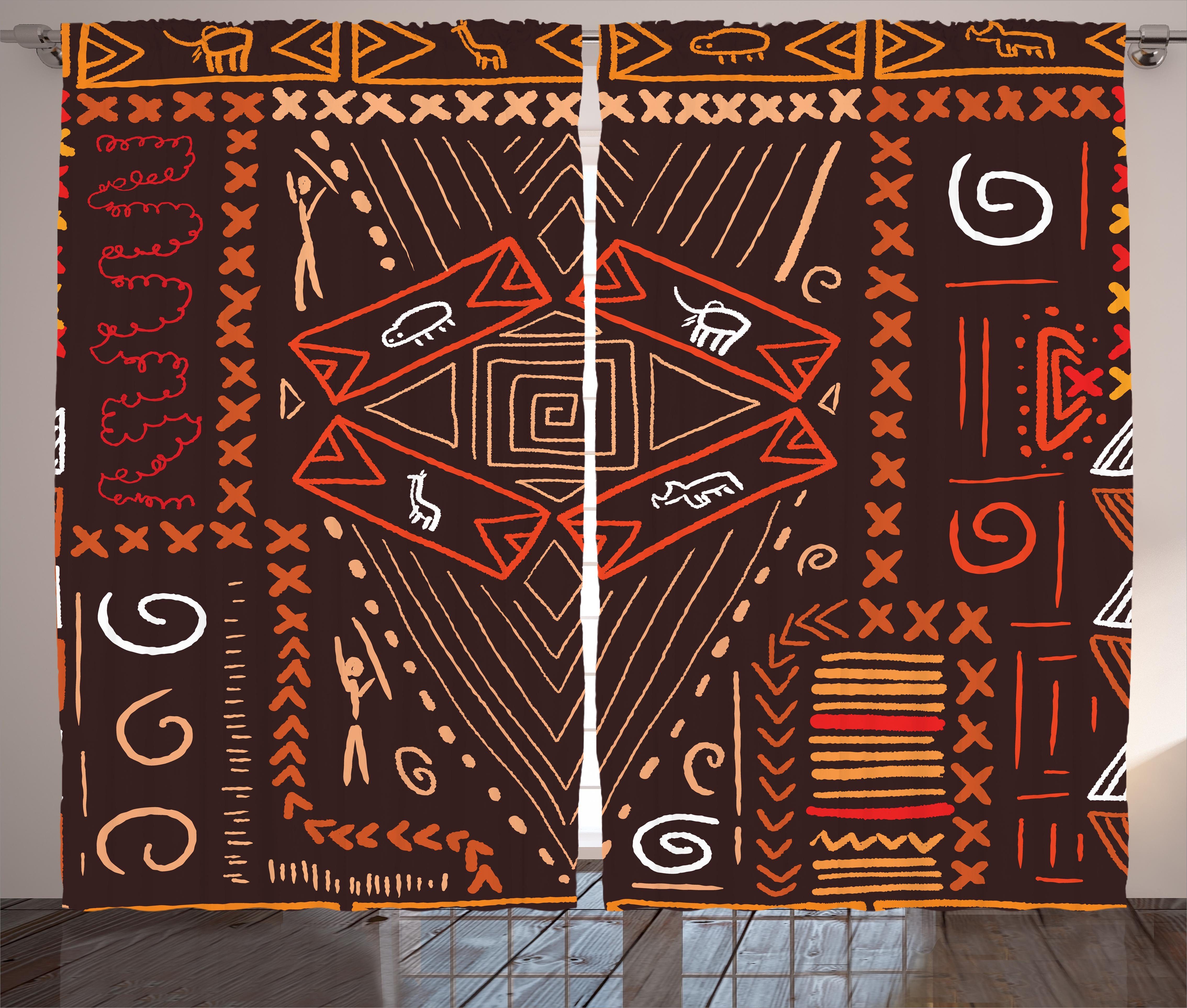 Gardine Schlafzimmer Kräuselband Vorhang mit Schlaufen und Haken, Abakuhaus, Stammes Aboriginal Cave