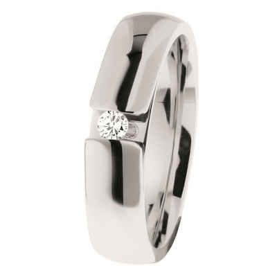 Ernstes Design Fingerring Ernstes Design Ring R515.55 Edelstahl poliert mit Brillant