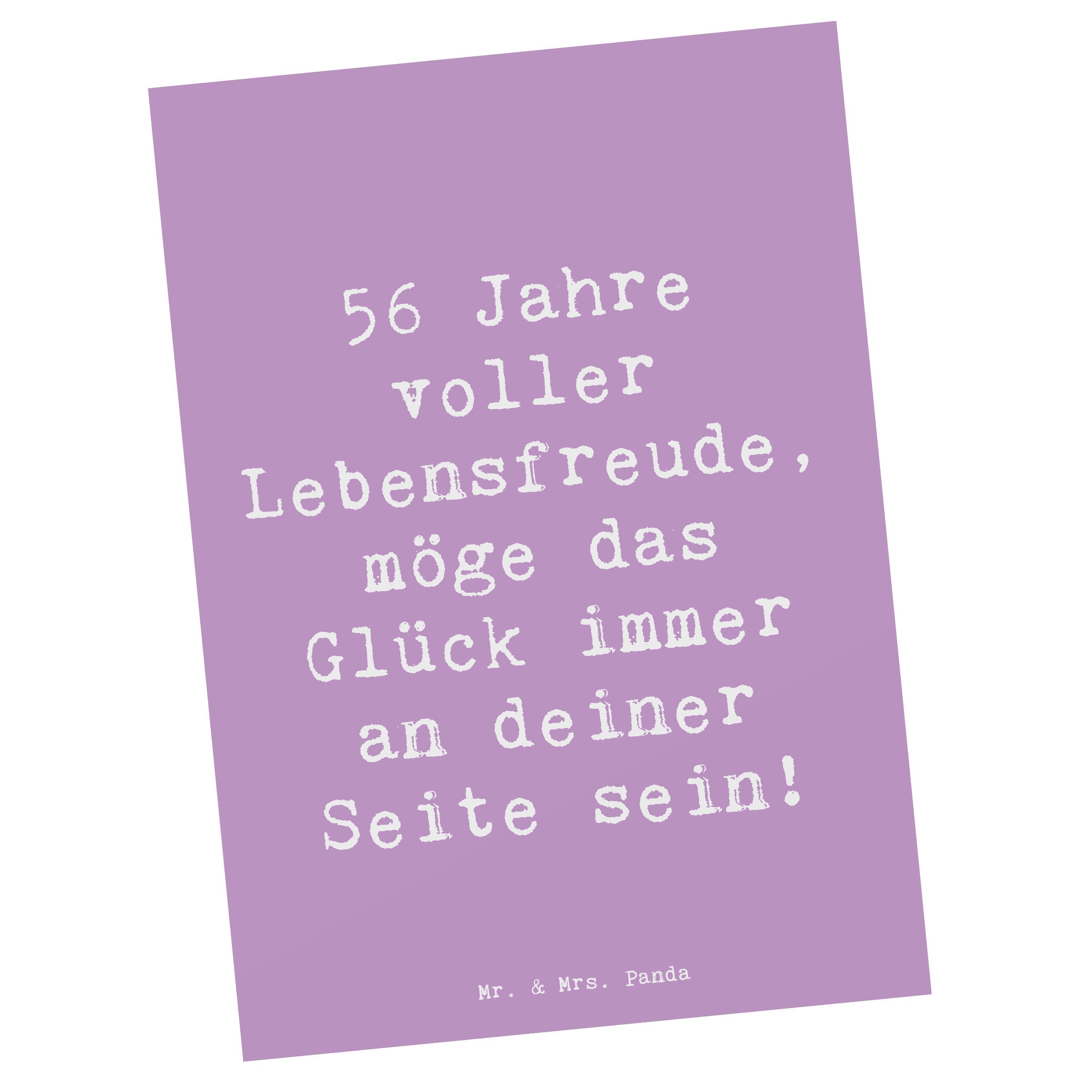 Mr. & Mrs. Panda Postkarte Spruch 56. Geburtstag, Postkarte, Lavendeltraum, Ansichtskarten, Foto, Postkarte liebevolle Handarbeit Liebe