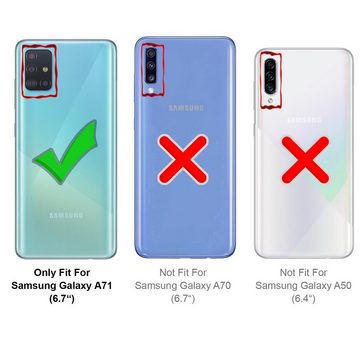 CoolGadget Handyhülle Card Case Handy Tasche für Samsung Galaxy A71 6,7 Zoll, Silikon Schutzhülle mit Kartenfach für Samsung Galaxy A71 Hülle