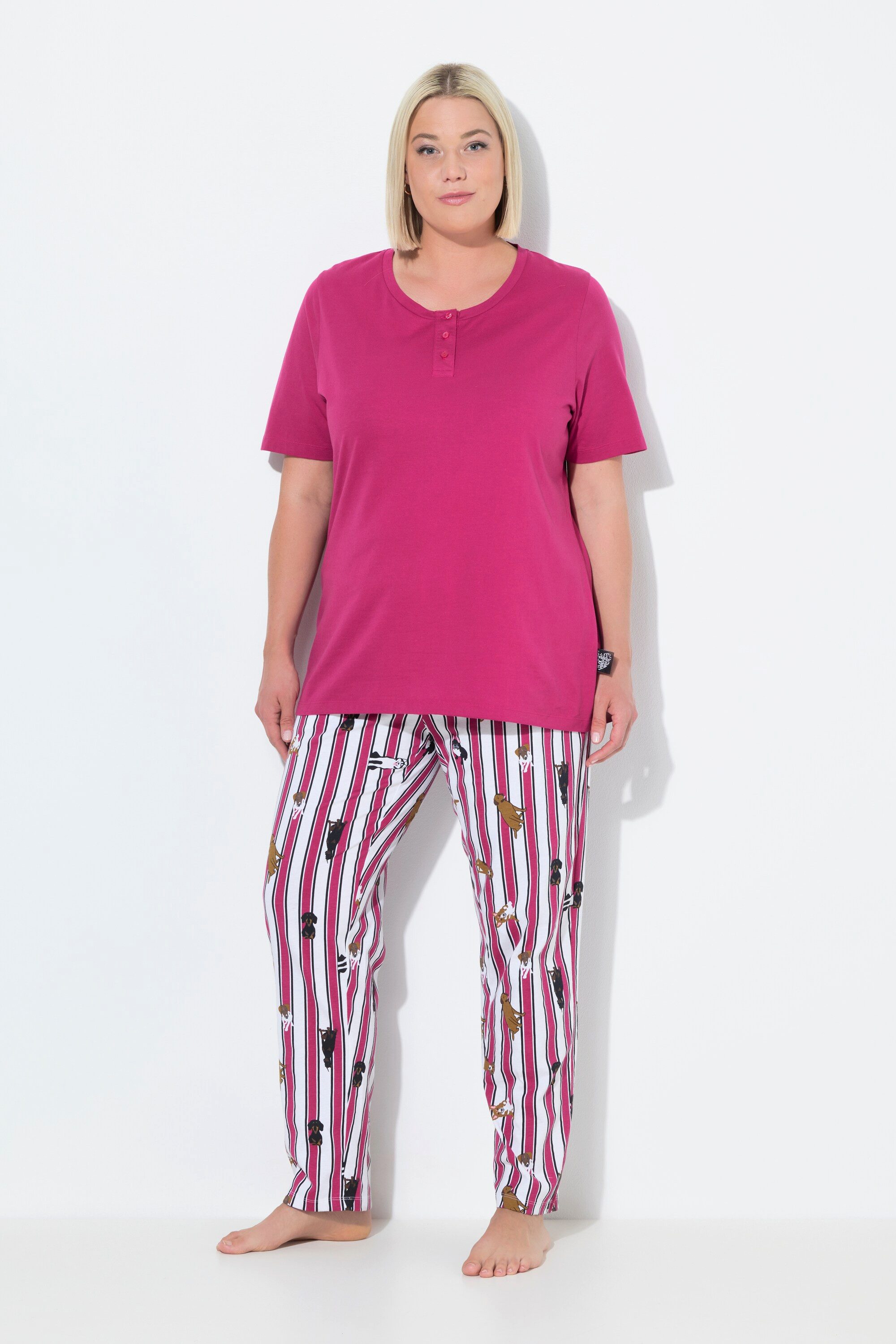Ulla Popken Pyjama Pyjama Zweiteiler uni günstig online kaufen