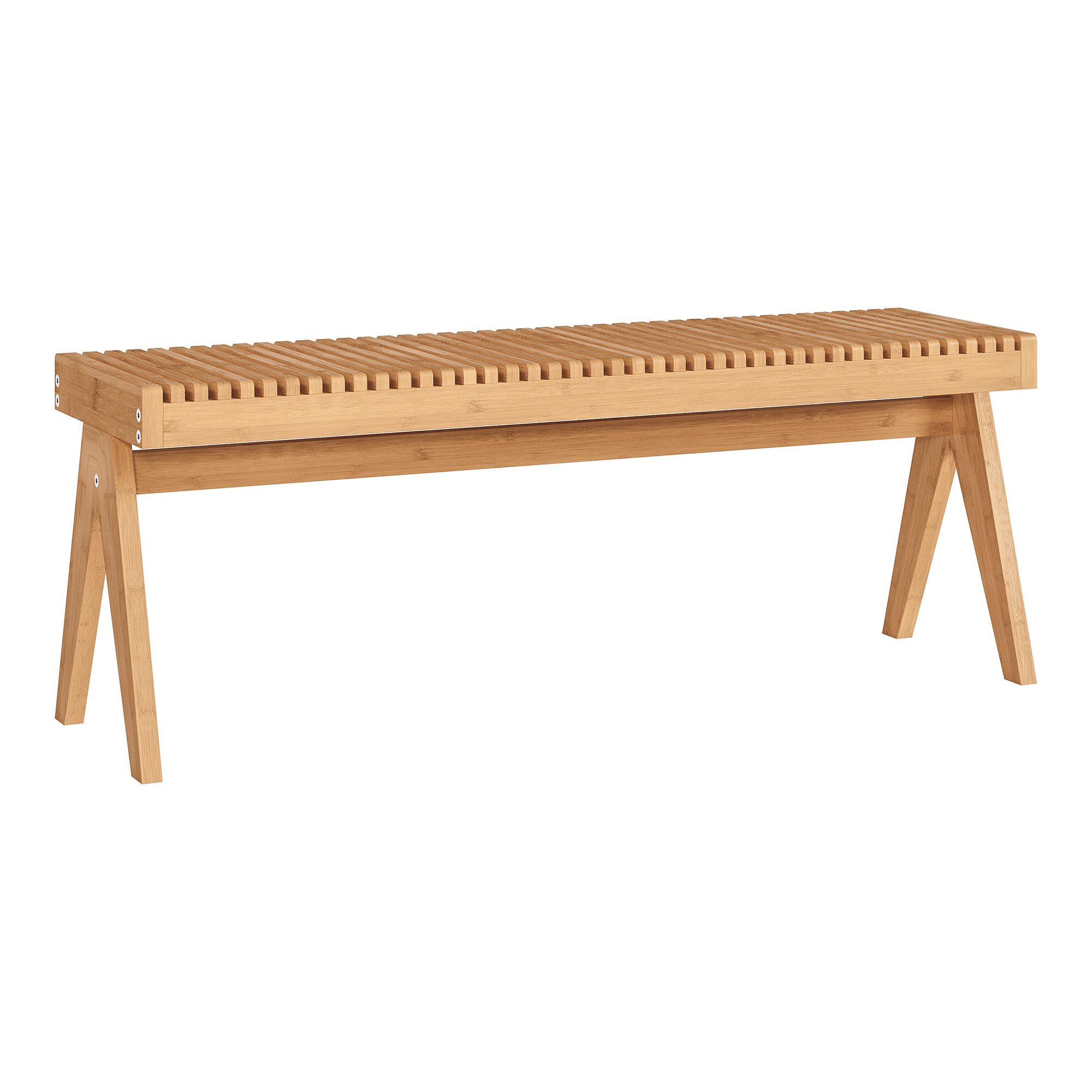 en.casa Sitzbank, »Lasdarvoo« 120 x 35 x 45 cm Bambus Natur
