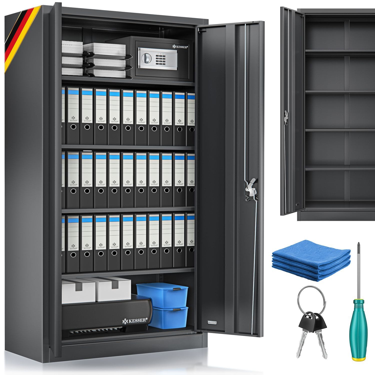 KESSER Aktenschrank Büroschrank aus Stahl 180x60x40 günstig online kaufen