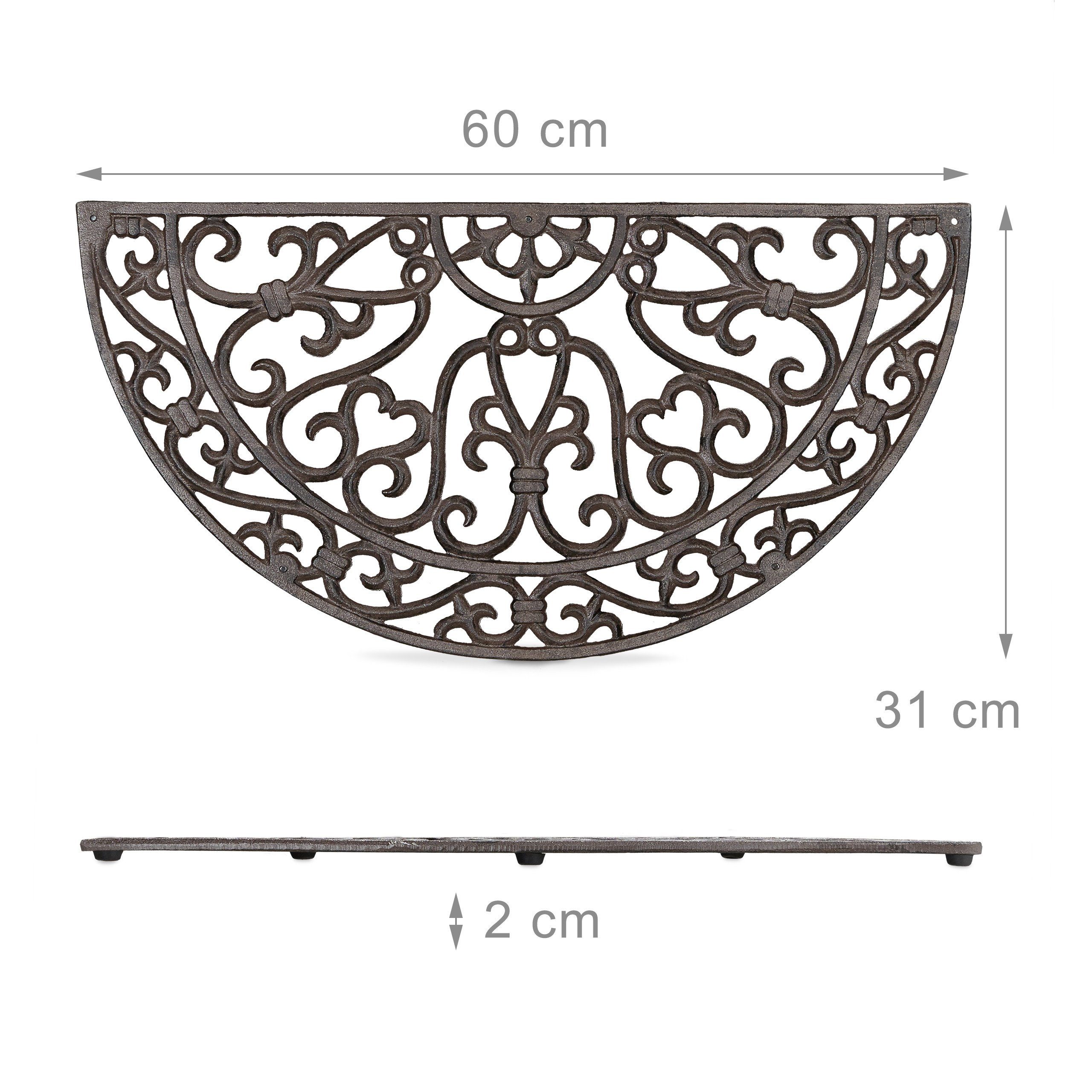 relaxdays Fußmatte Fußabtreter Gusseisen, Höhe: 20 mm, A