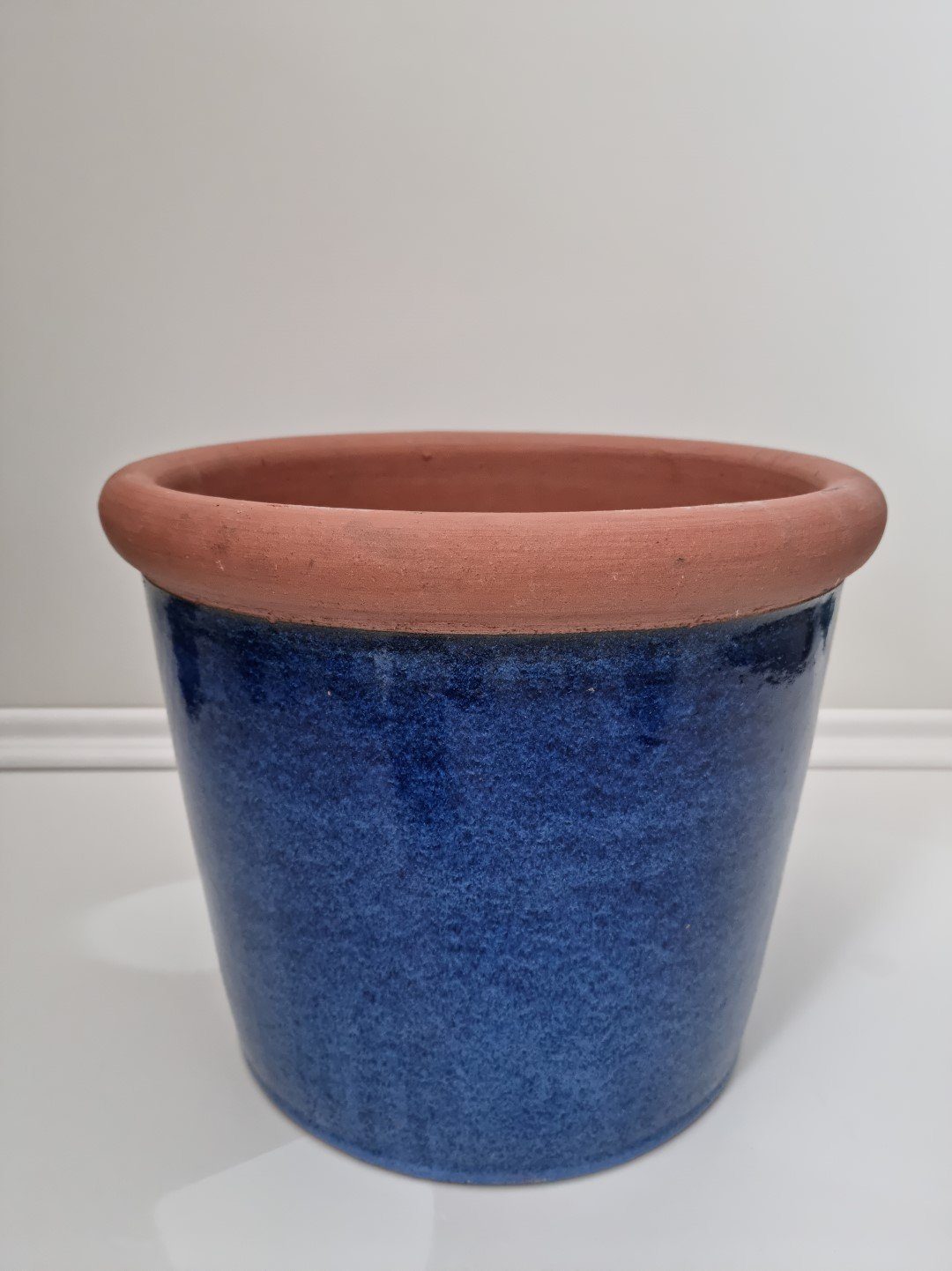 Frostfest Blumentopf 33x26cm Teramico Royal, Keramik 100% "Southfork" Pflanzkübel Blau