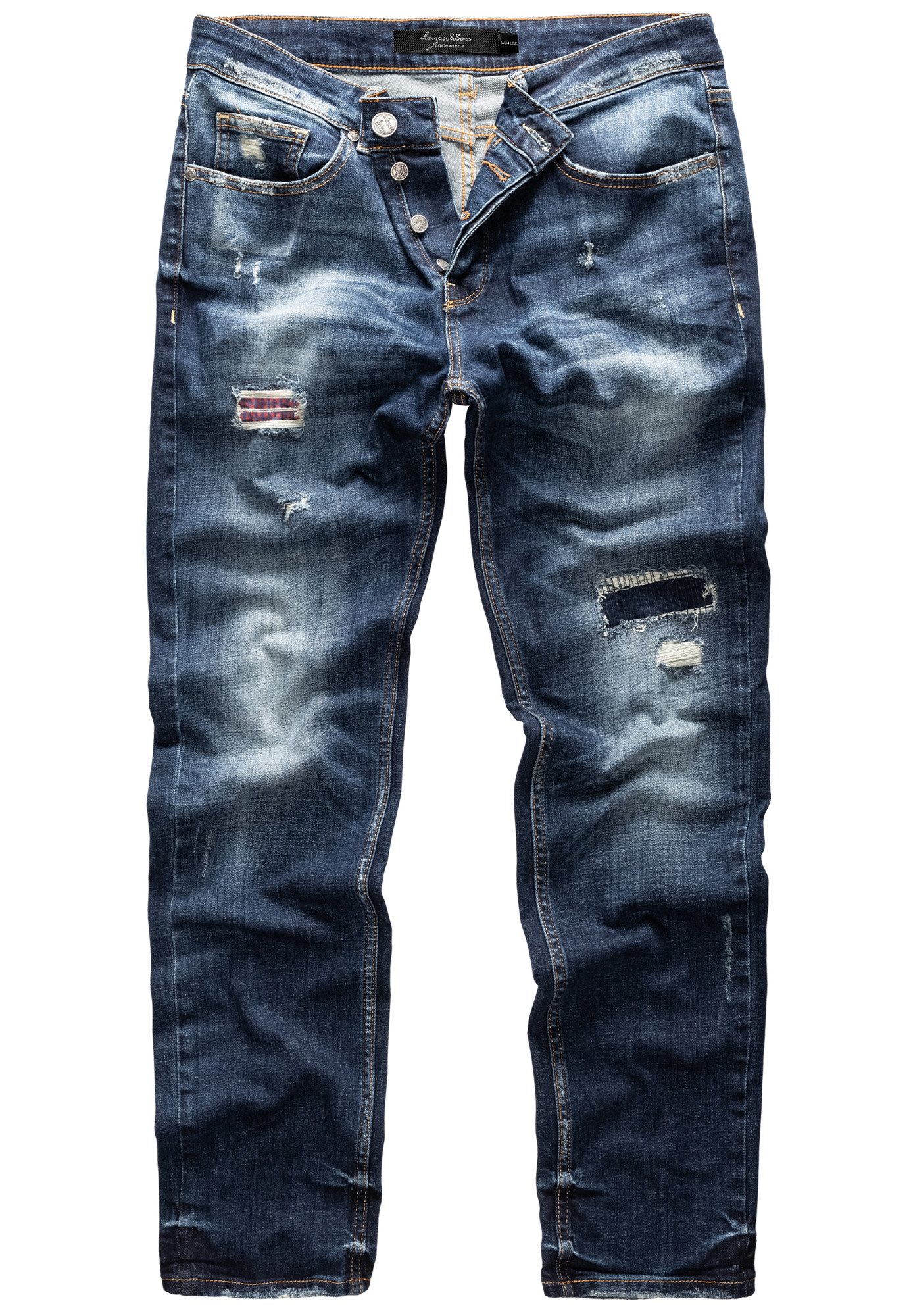 Amaci&Sons Straight-Jeans KANSAS Regular Fit Destroyed günstig online kaufen