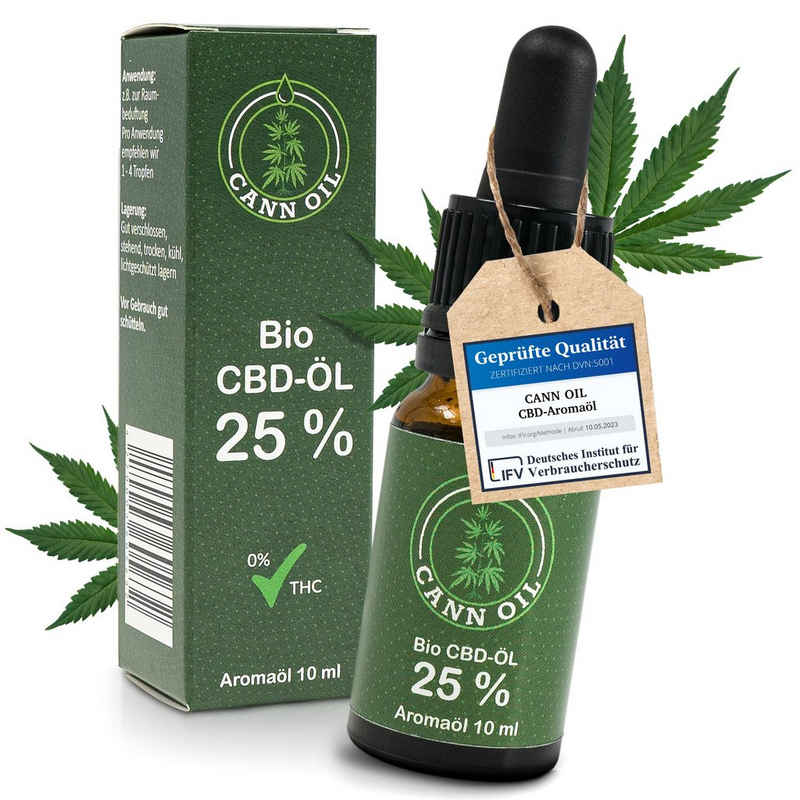 Cann Oil Körperöl Breitspektrum CBD-Öl Aromaöl, Duftöl 25%, 10ml Tropfen