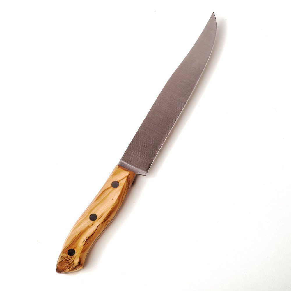 Messer 20cm dasOlivenholzbrett Klinge mit Olivenholzgriff, Kochmesser Kochmesser