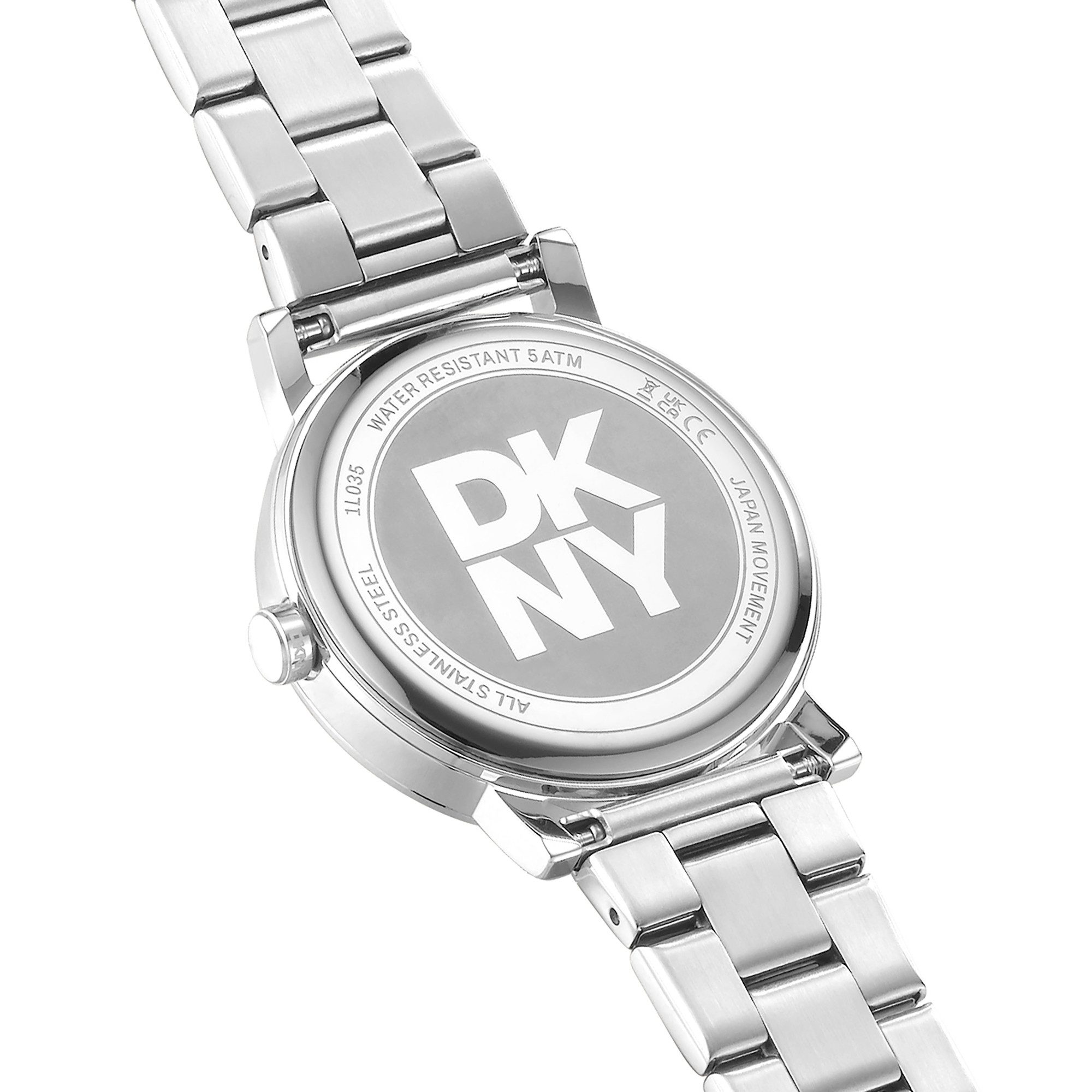 DKNY Quarzuhr Soho Logo DK1L035M0205, Armbanduhr, Damenuhr, Edelstahlarmband, analog