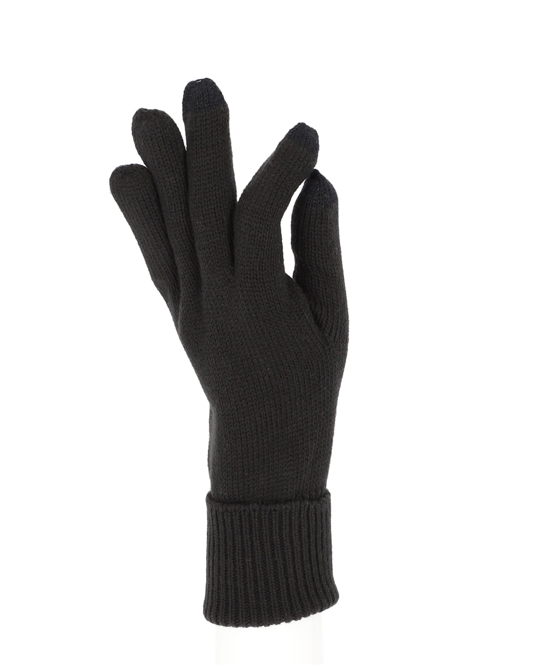 Reguläre Ware halsüberkopf Accessoires mit Strickhandschuhe Fingerhandschuhe Touch Touchscreen-Funktion Herren schwarz