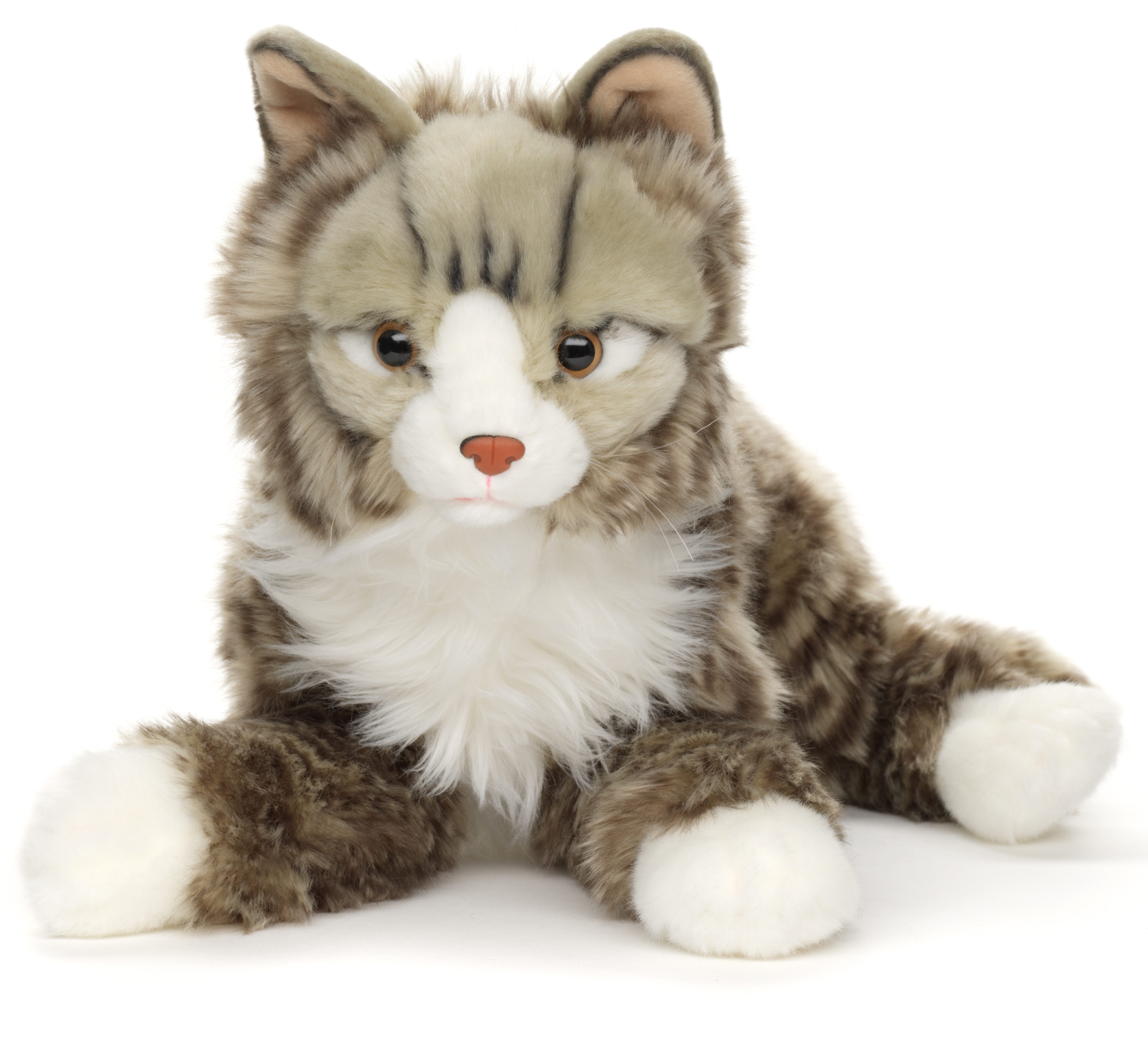 Uni-Toys Kuscheltier Norwegische Waldkatze - 46 cm (Длина) - Plüsch-Katze - Plüschtier, zu 100 % recyceltes Füllmaterial