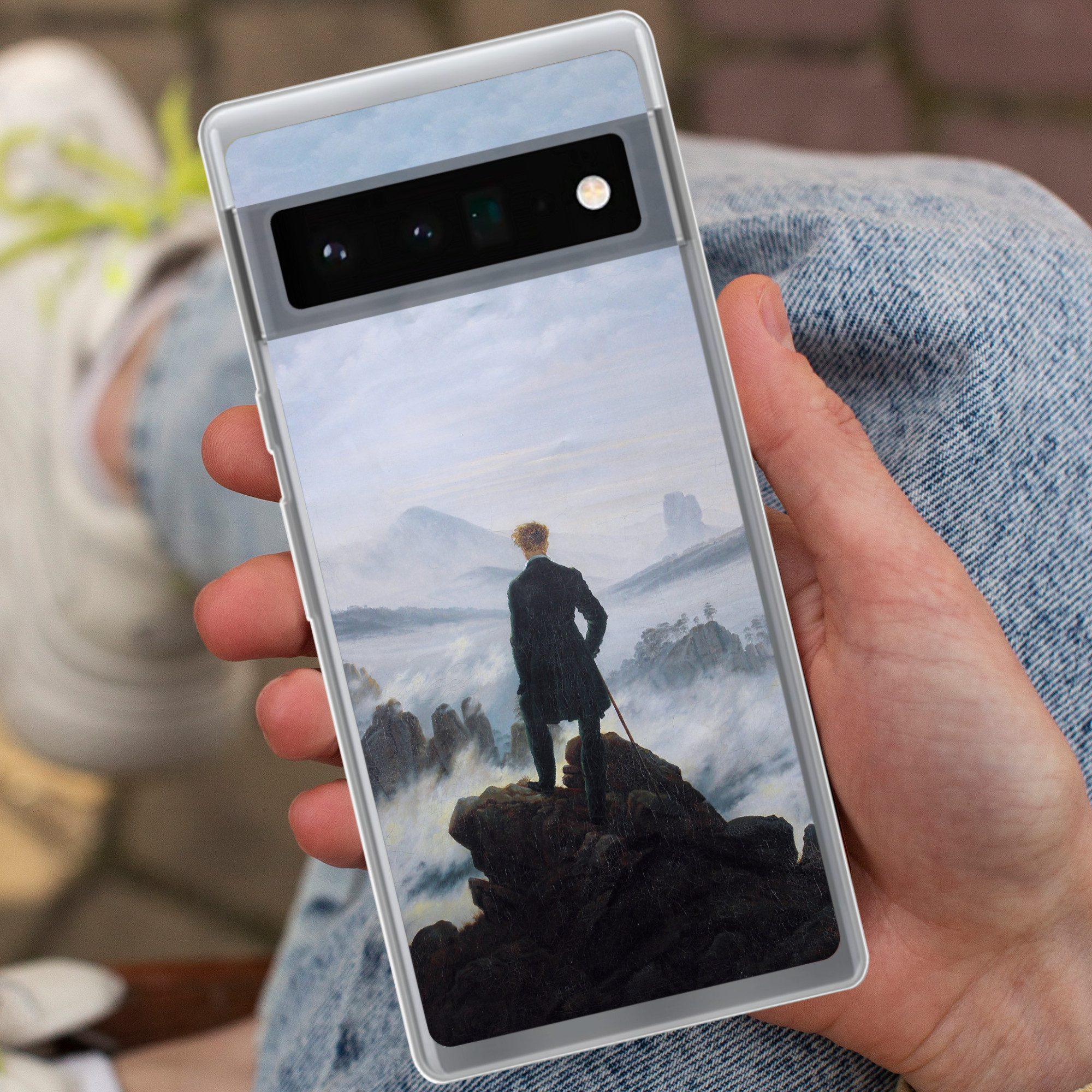 MuchoWow Handyhülle für Google Pixel 6 Pro Der Wanderer über dem Nebelmeer - Caspar David, Handy Case, Silikon, Bumper Case Dünn