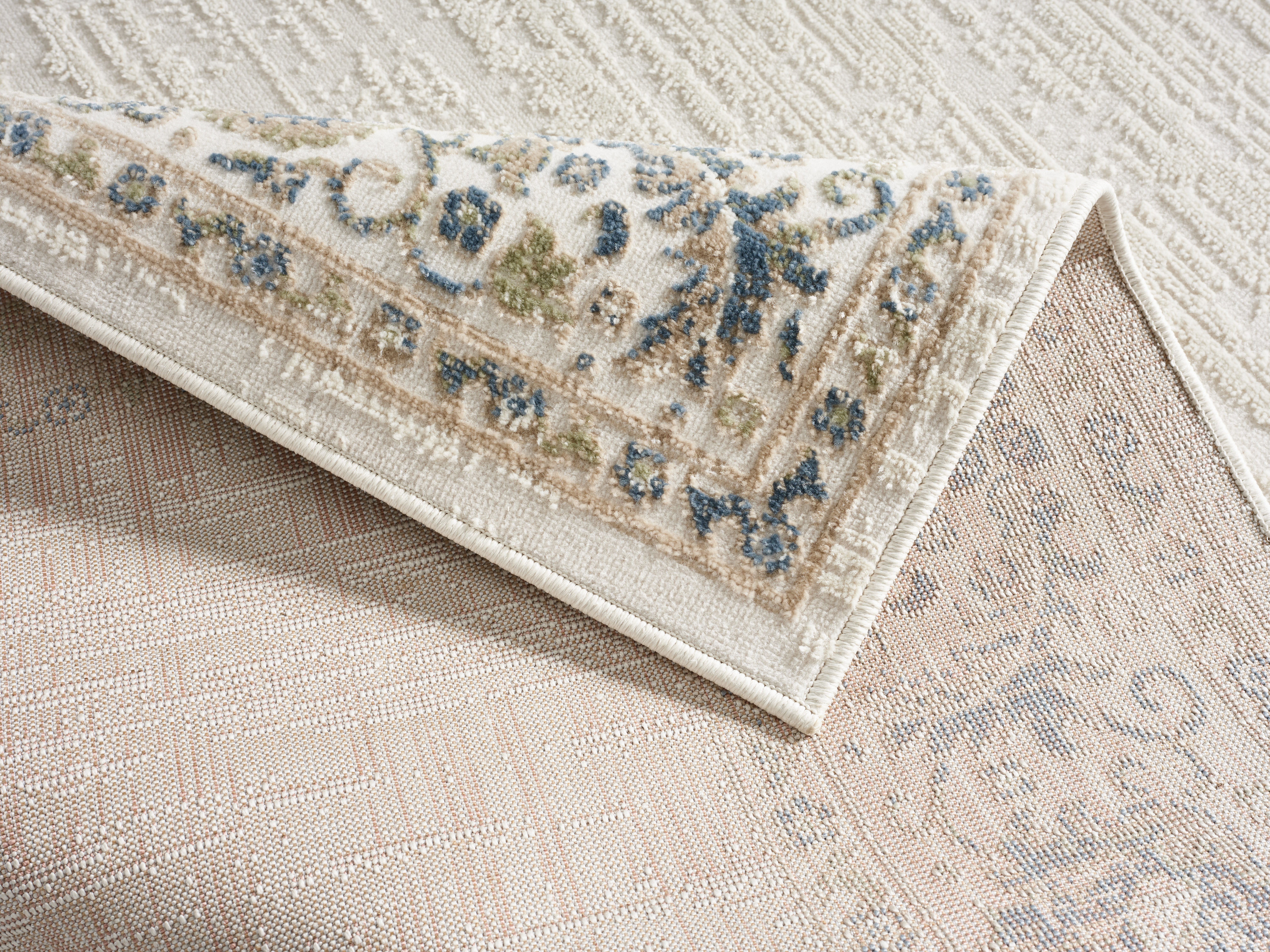 OTTO home Teppich Fennia, Blumen-Motiv, Orient-Optik, rechteckig, Höhe: 7 mm, Hoch-Tief, Bordüre, Floral, meliert, Wohnzimmer, Schlafzimmer – Bild 5 von 5