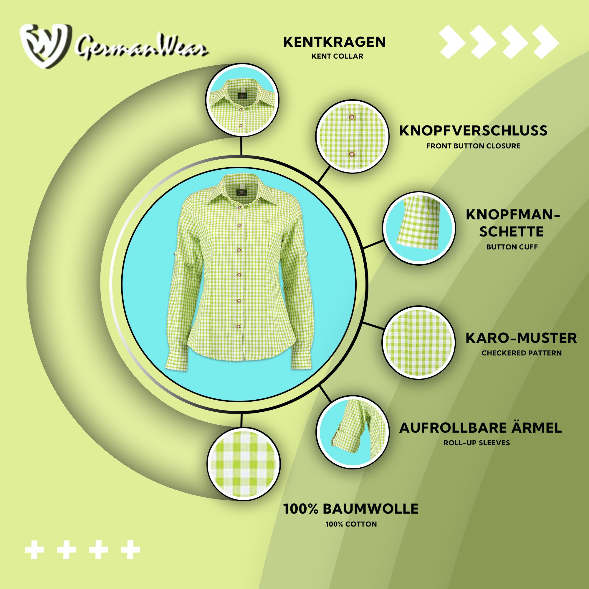German Wear Trachtenbluse GW-OB13 Trachtenbluse für günstig online kaufen