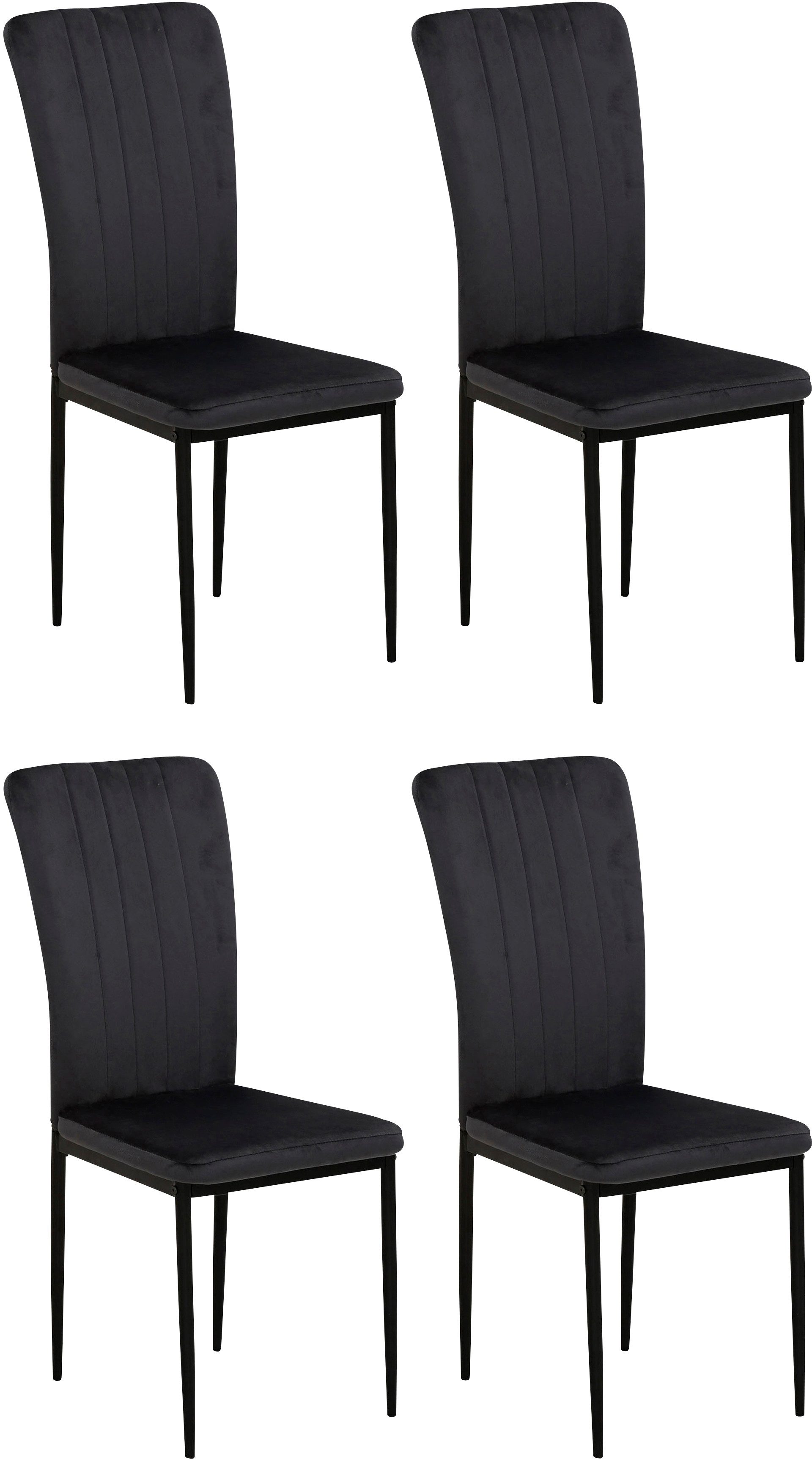 Home affaire 4-Fußstuhl Bergamo (Set, 4 St), erhältlich in Samt, Vintage-Mi günstig online kaufen