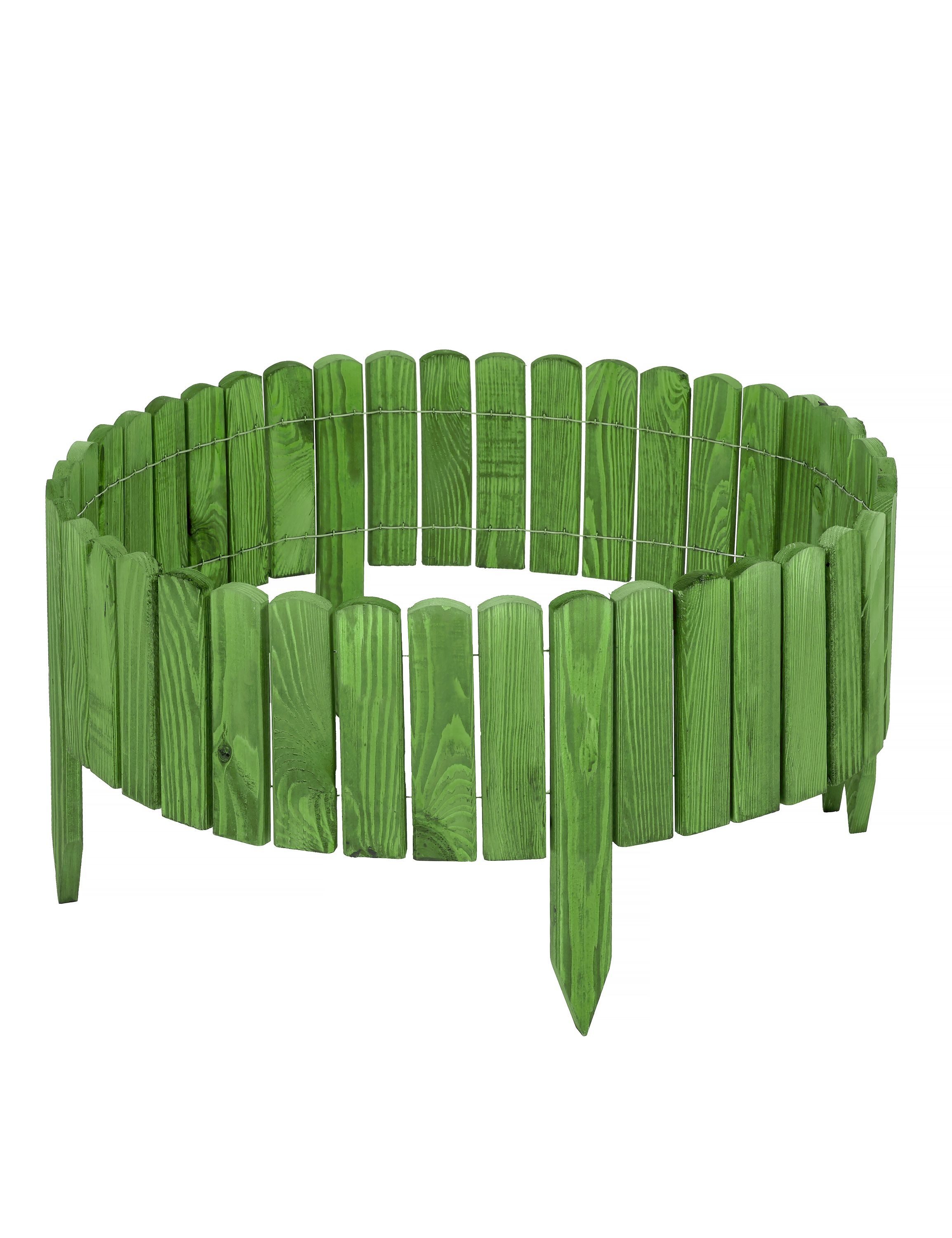 Garronda Rasenkante Beeteinfassung Holz Rollzaun Flexibler Rollborder Länge: 2m GD-0046, LxH: 2x8 cm – Bild 5 von 5