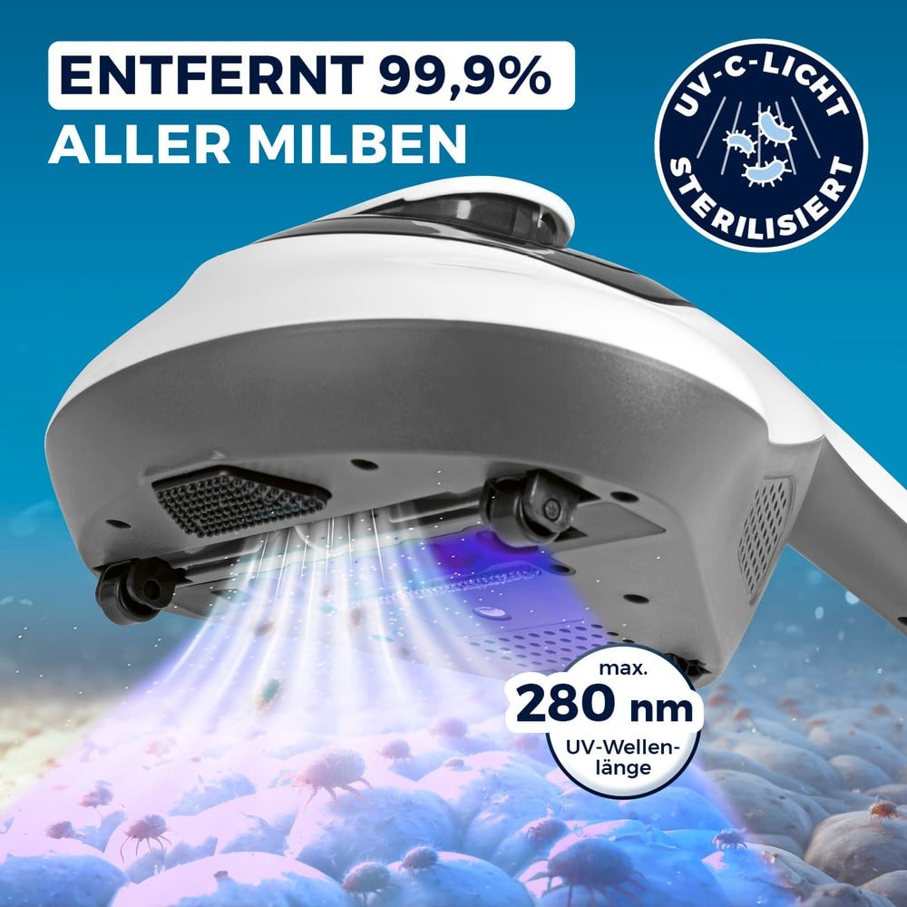 CLEANmaxx Matratzenreinigungsgerät entfernt 99,9 % aller Milben - mit UV-C-Licht, 300 W, Matratzen Bettdecken Kissen sterilisierend desinfizierend 300 W
