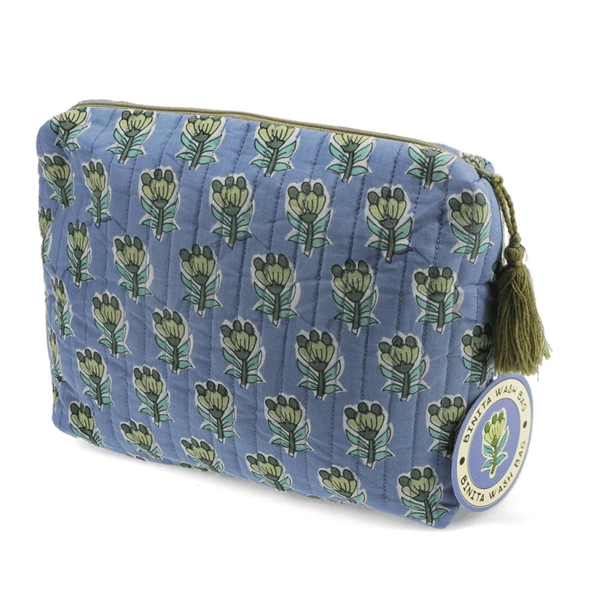 Kulturbeutel Kulturtasche aus Baumwolle gesteppt 28x18 Kosmetiktasche Reisetasche