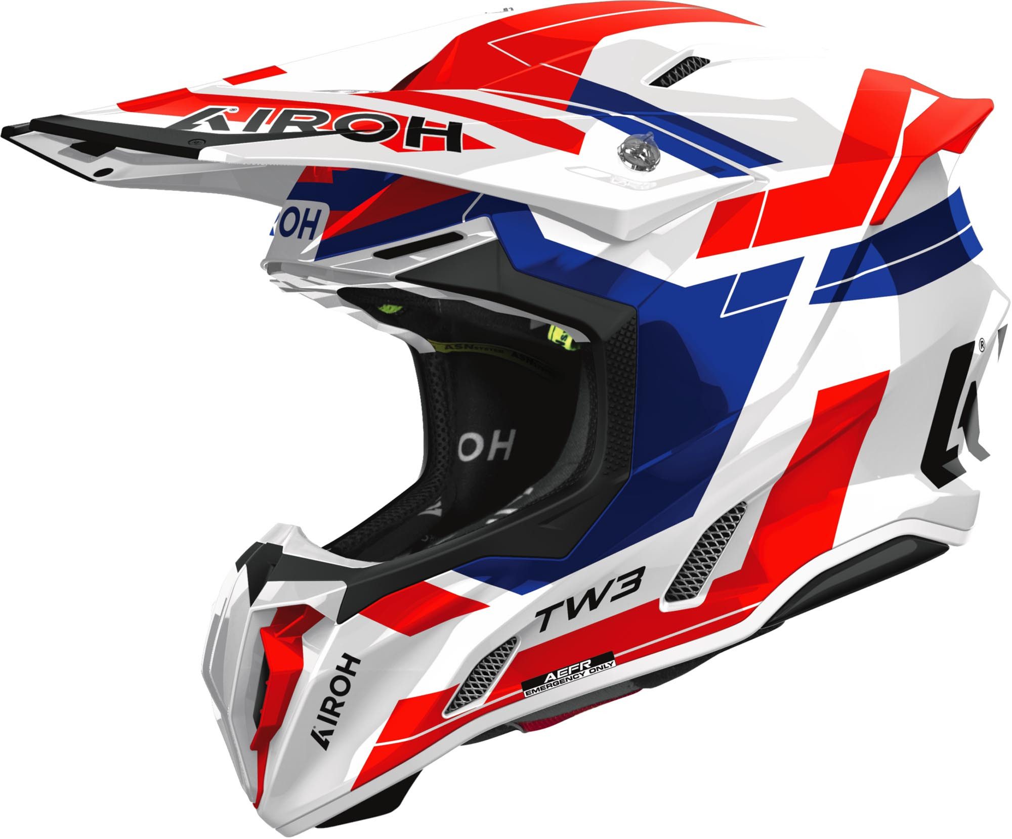 Airoh Motocrosshelm Twist 3 Dynasty Motocross Helm, vorbereitet für Kommunikationssystem,Notfallsystem-Polsterung (EQ